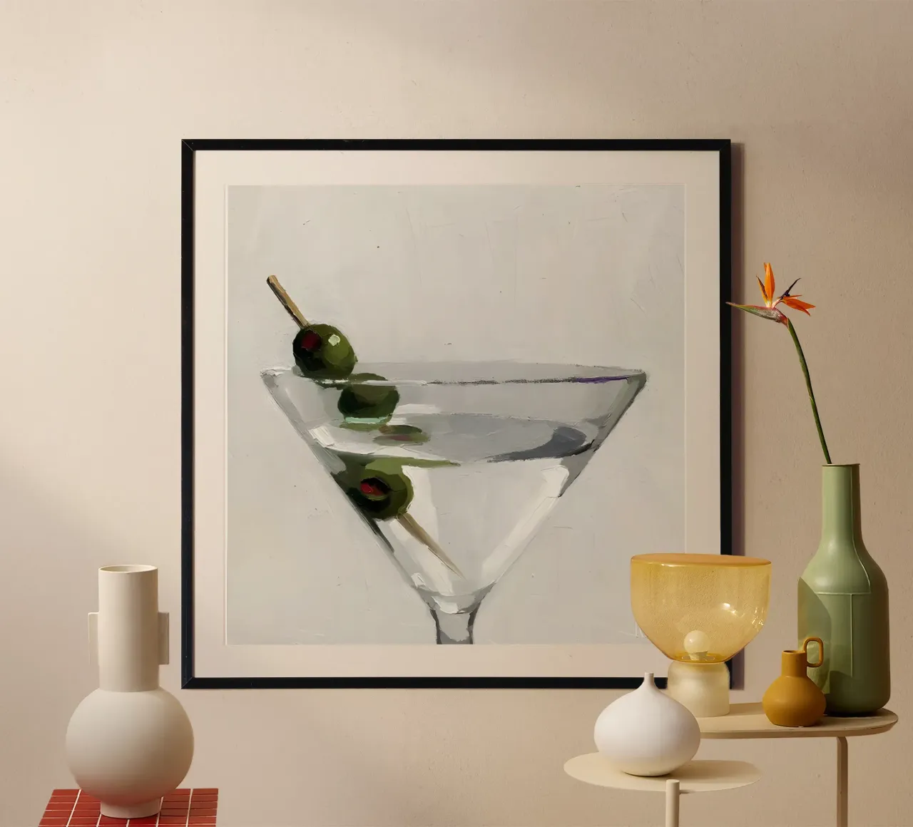 Martini senza tempo: l'essenza dell'eleganza poster con telaio in alluminio da Kunst und Kontrast
