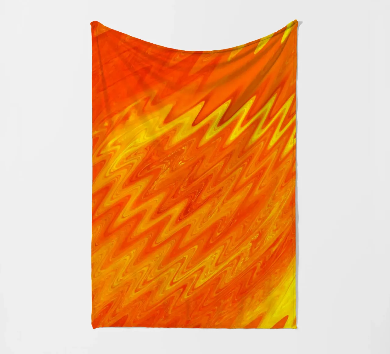 Abstract zigzag pattern in the colours orange and yellow fleece blanket by Something for you