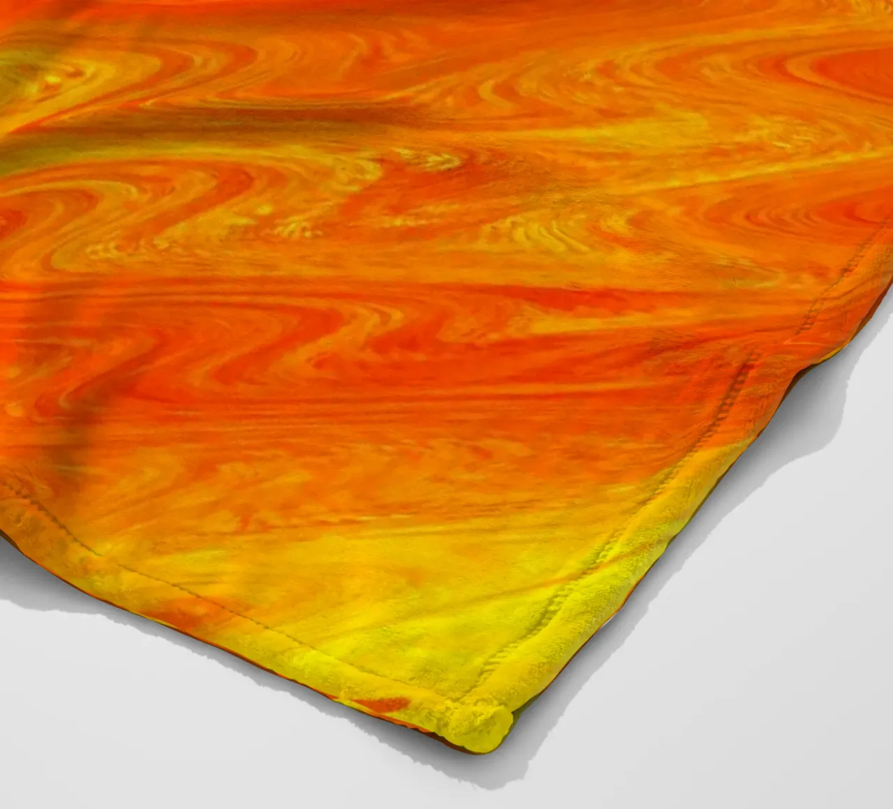 Abstract zigzag pattern in the colours orange and yellow fleece blanket by Something for you