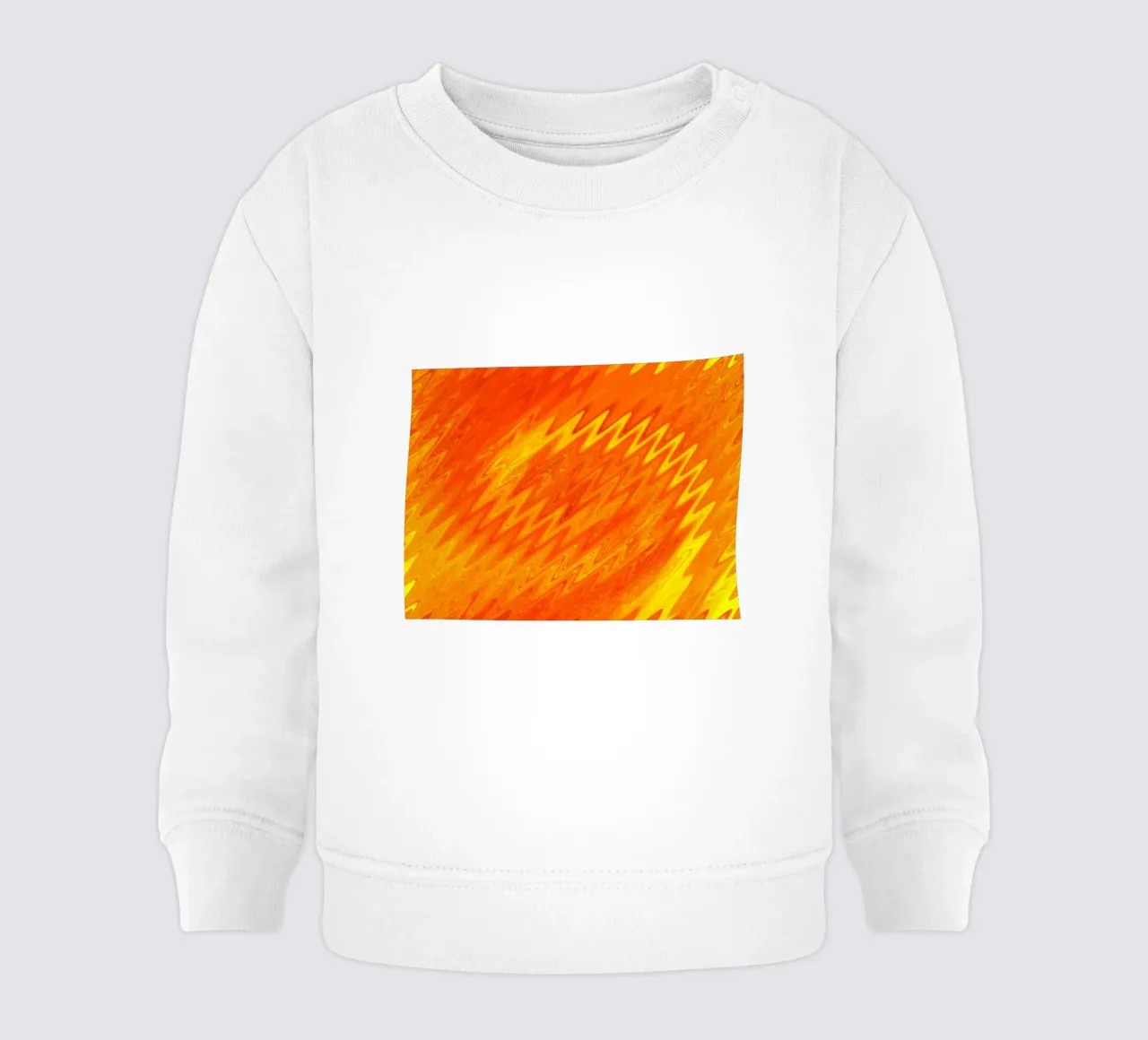 Abstract zigzag pattern in the colours orange and yellow baby sweatshirt by Something for you