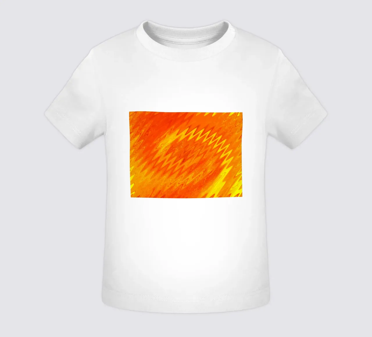 Motivo astratto a zig zag nei colori arancio e giallo maglietta neonato da Something for you