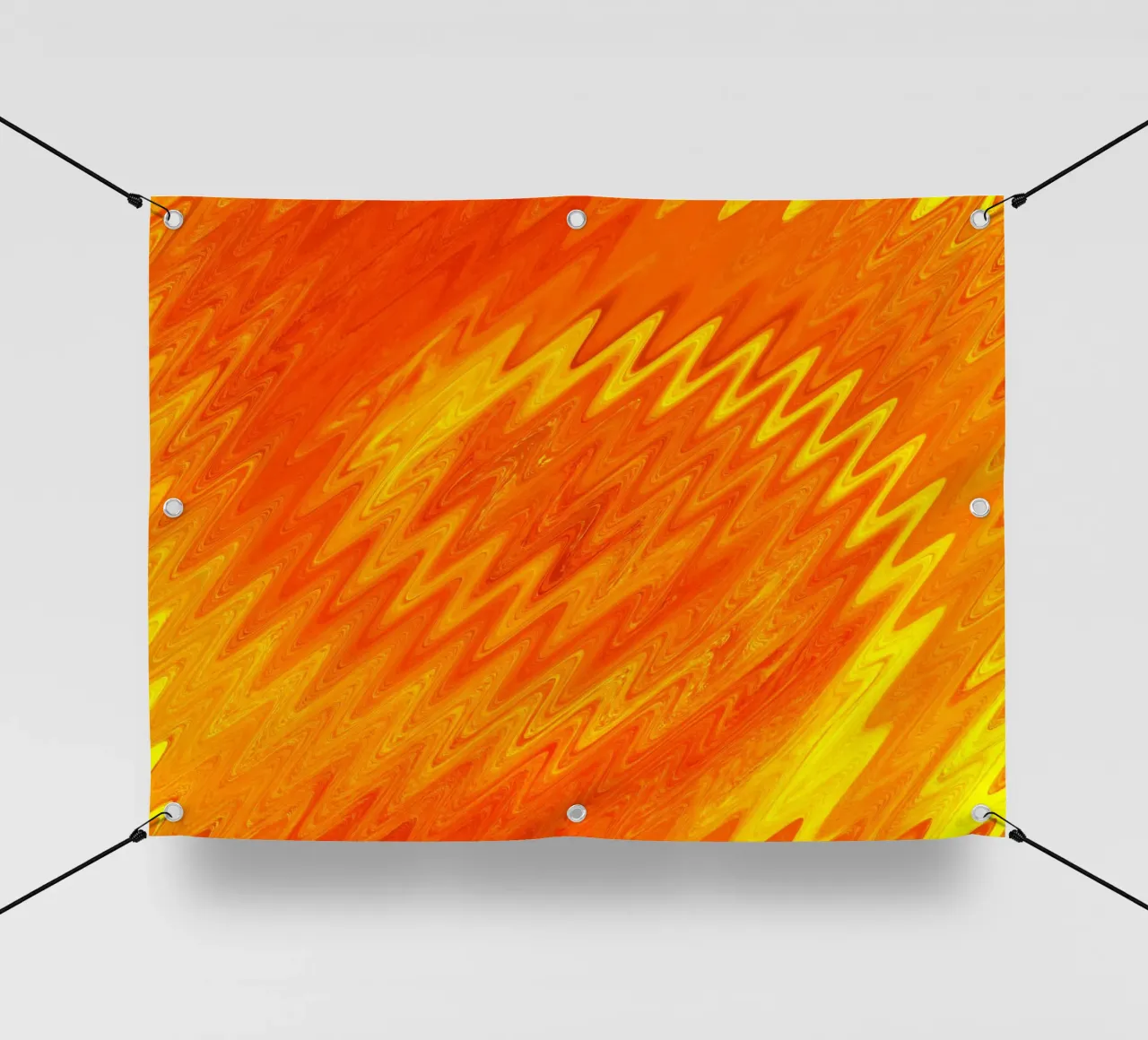 Motivo astratto a zig zag nei colori arancio e giallo telo in pvc da Something for you