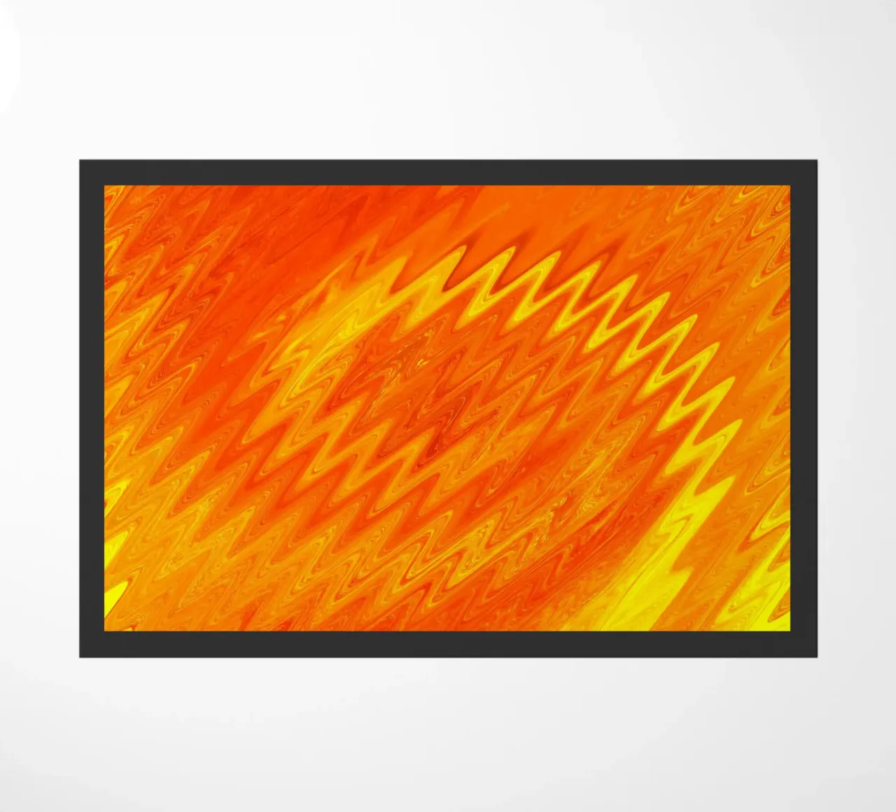 Abstract zigzag pattern in the colours orange and yellow doormat by Something for you