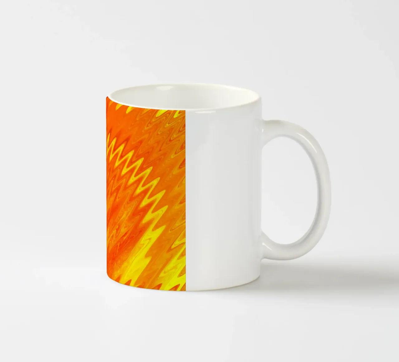 Motivo astratto a zig zag nei colori arancio e giallo tazza in ceramica da Something for you