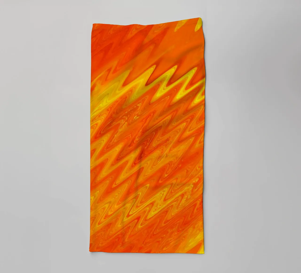 Motif abstrait en zigzag dans les couleurs orange et jaune serviette de bain de Something for you