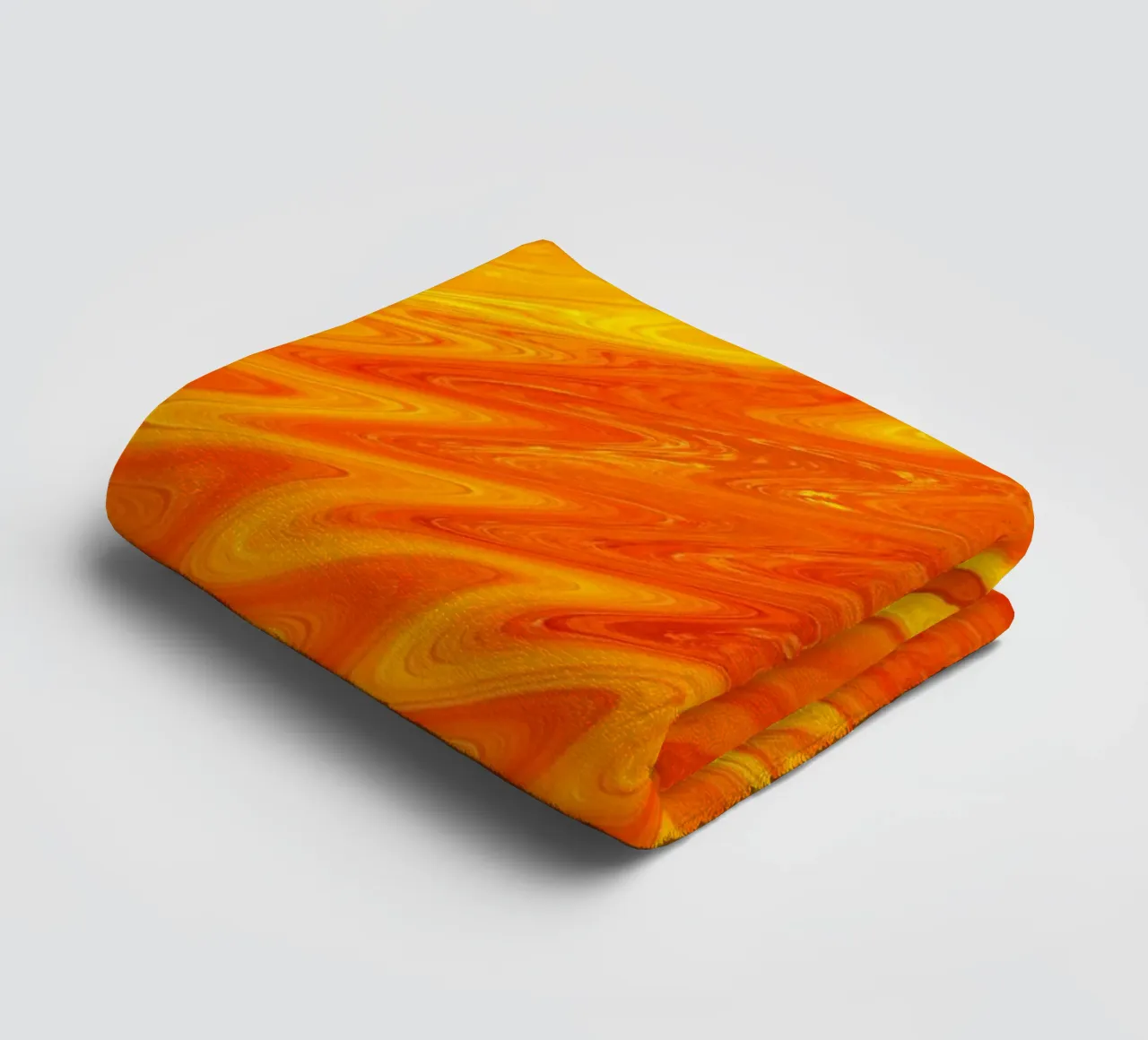 Abstraktes Zick Zack Muster in den Farben orange und gelb Handtuch von Something for you