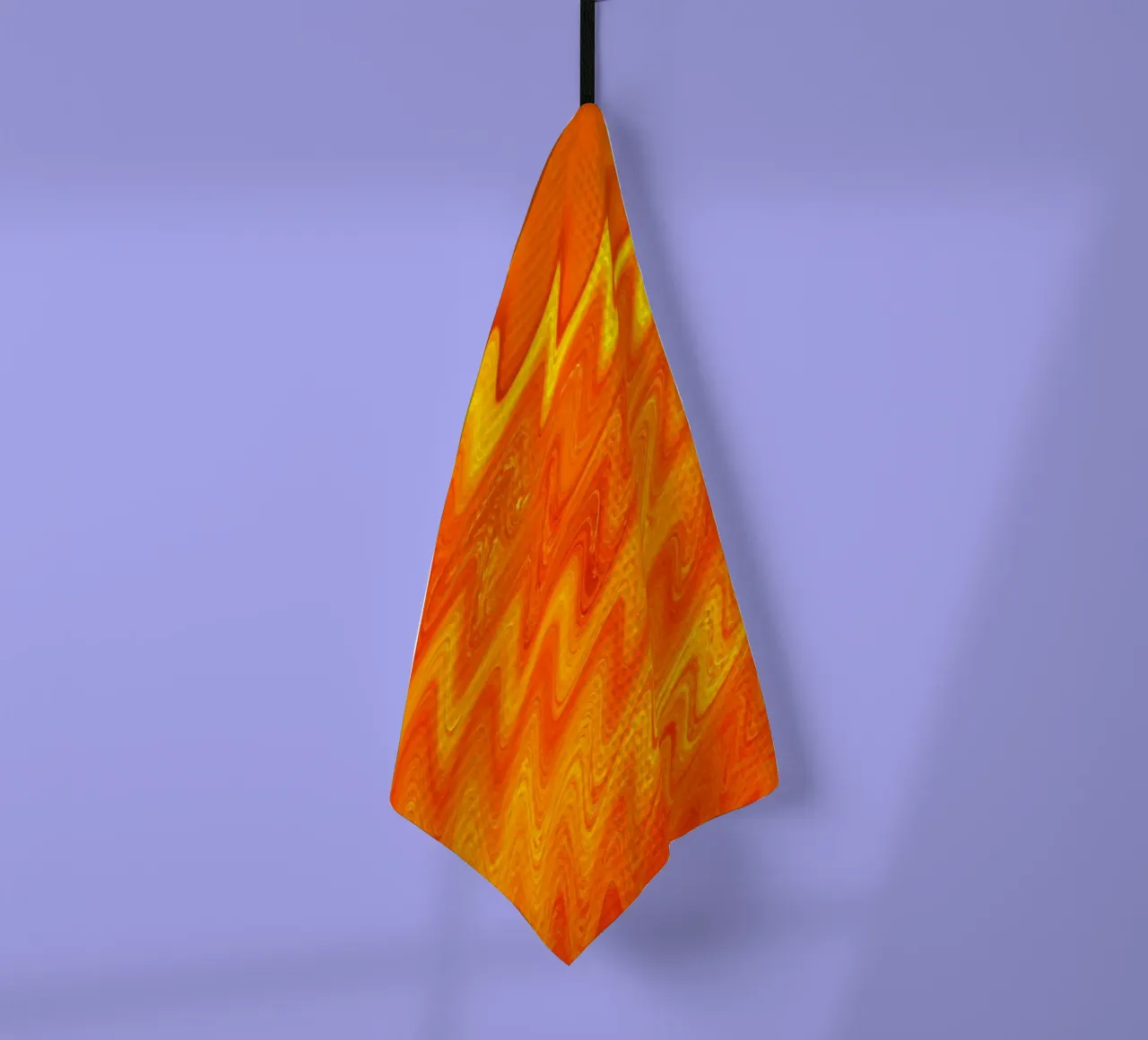 Motif abstrait en zigzag dans les couleurs orange et jaune torchon de Something for you