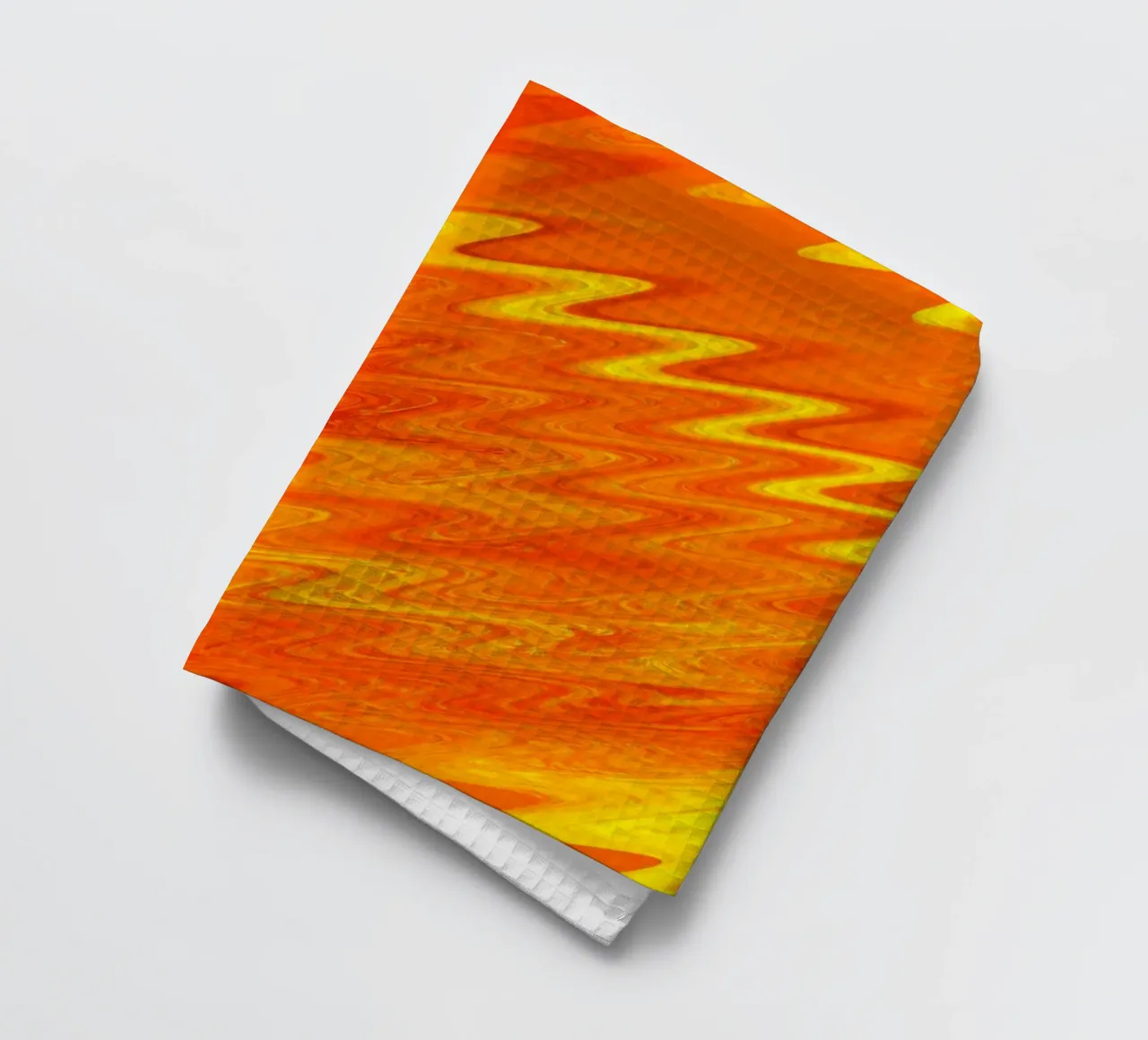 Motif abstrait en zigzag dans les couleurs orange et jaune torchon de Something for you
