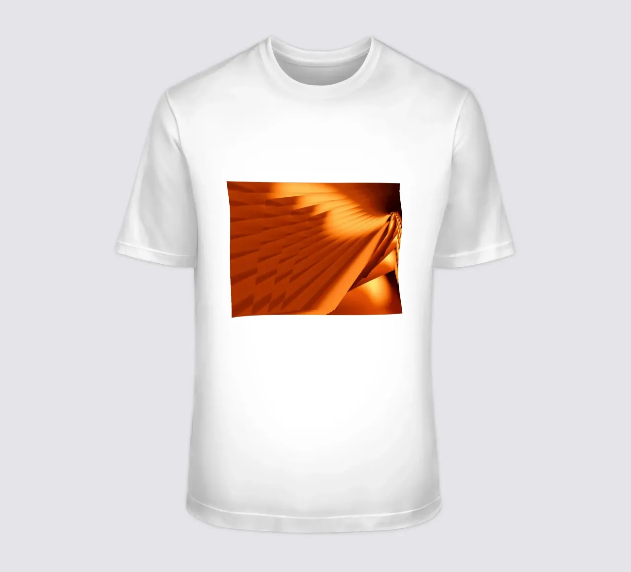 Abstract geometric pattern in orange t-shirt by Something for you