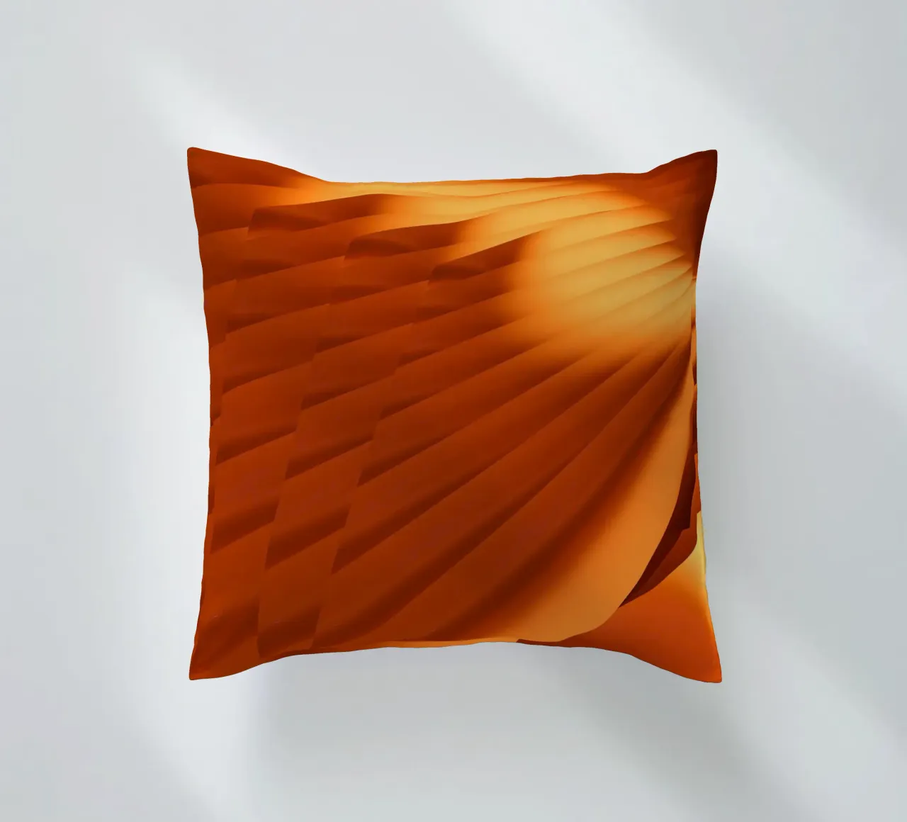 Abstract geometric pattern in orange decorative cushion by Something for you