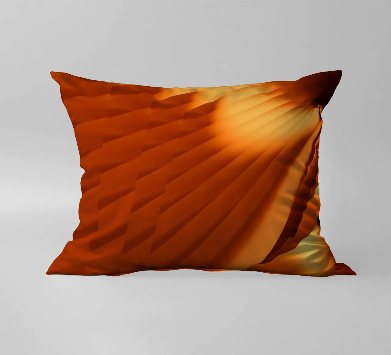 Abstract geometric pattern in orange decorative cushion by Something for you