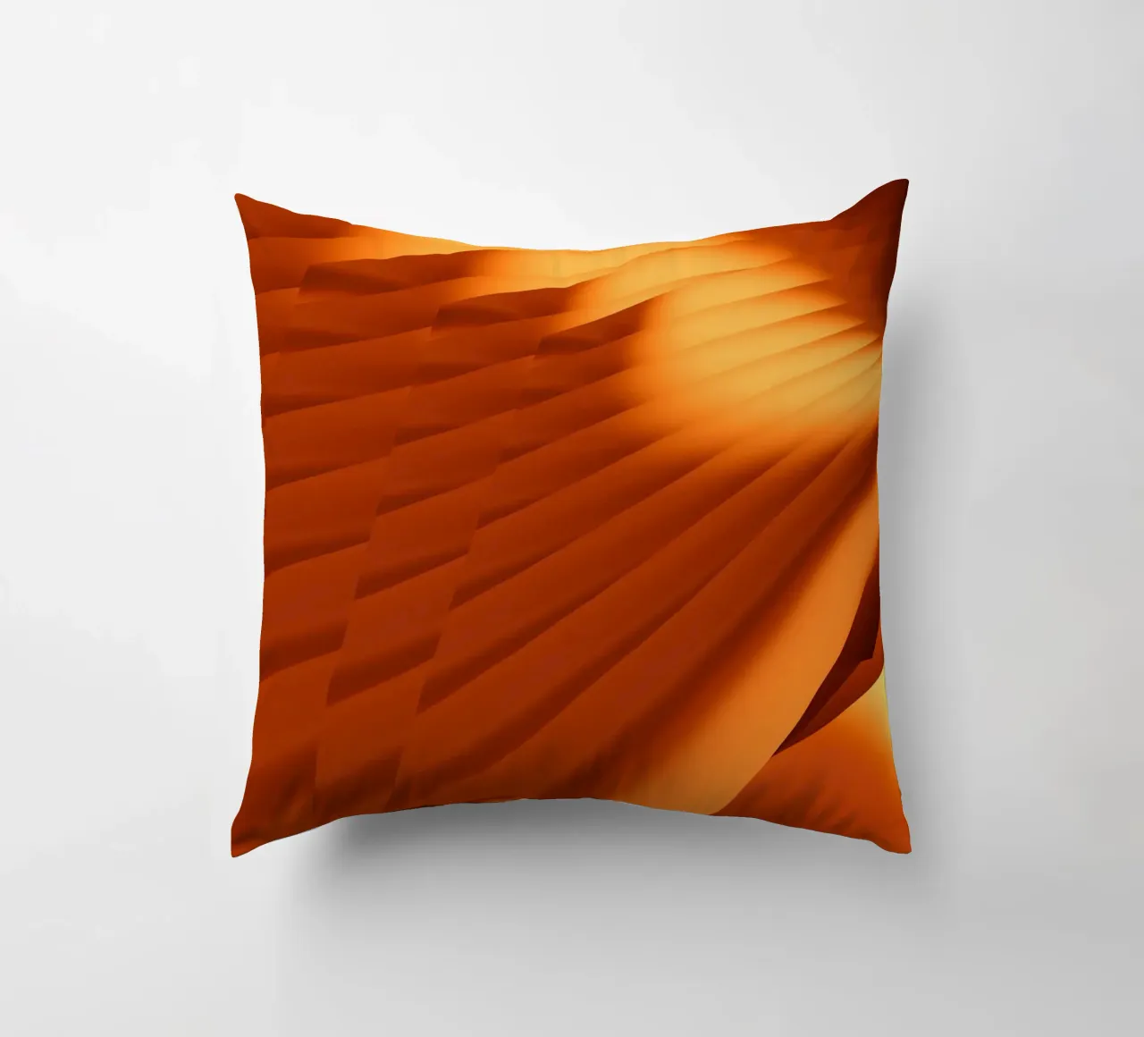 Abstract geometric pattern in orange decorative cushion by Something for you