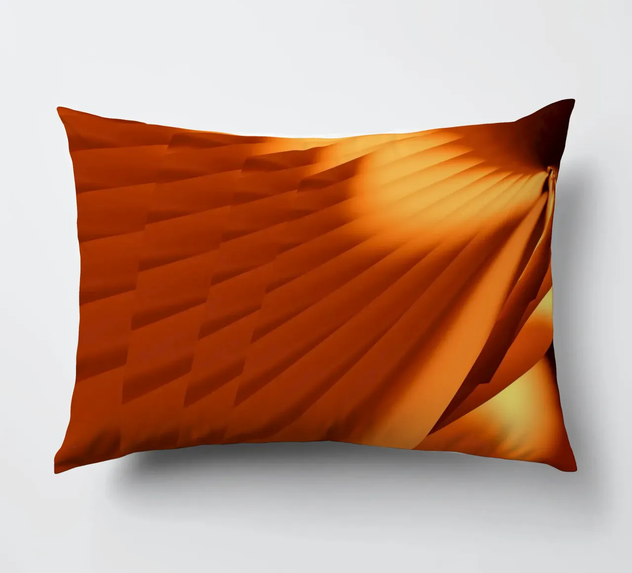 Abstract geometric pattern in orange decorative cushion by Something for you