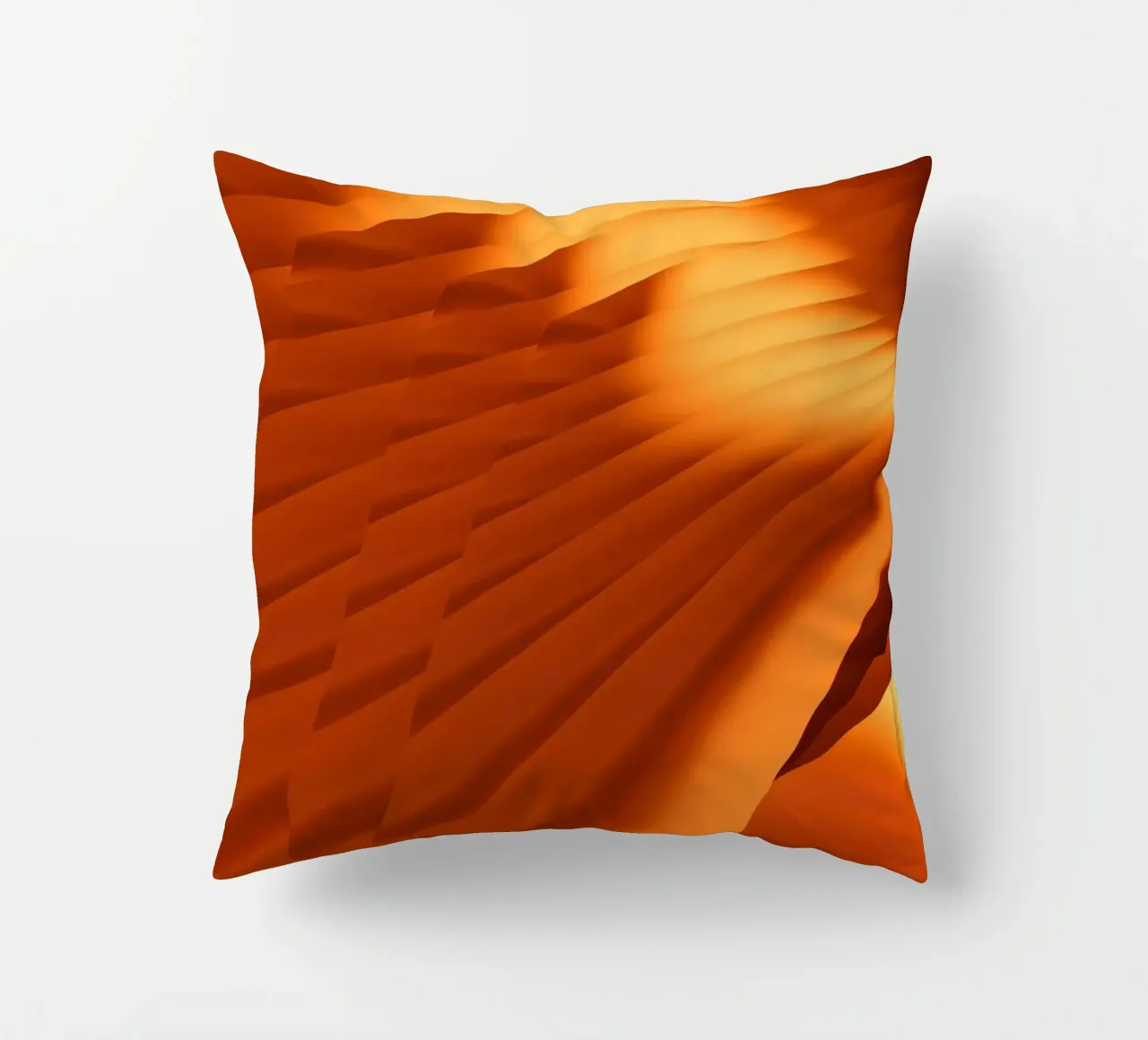 Abstract geometric pattern in orange decorative cushion by Something for you