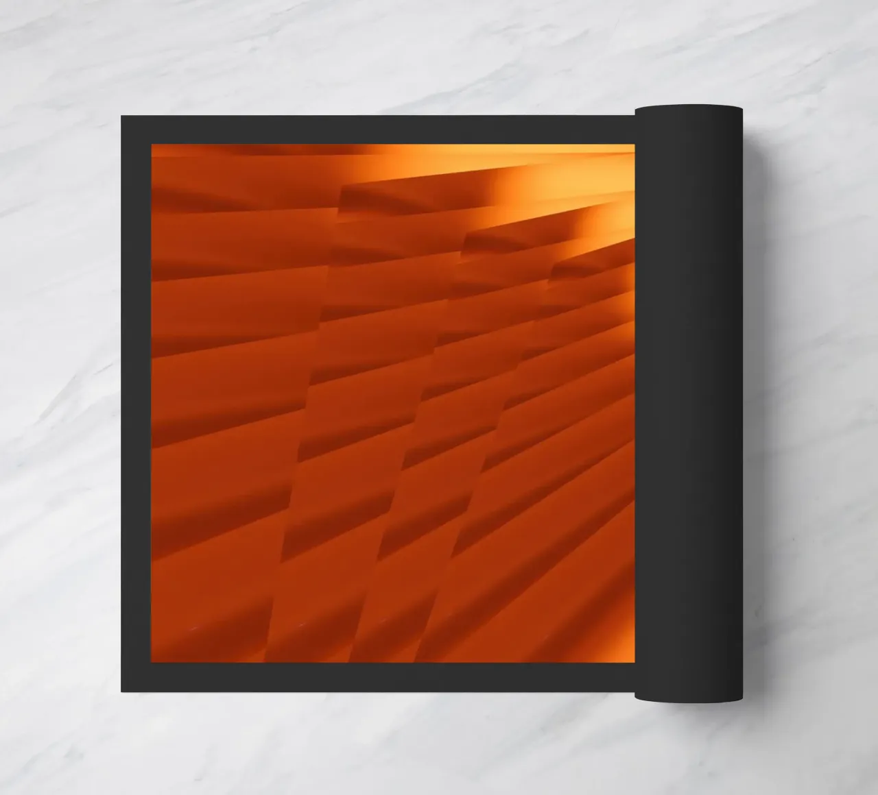 Abstract geometric pattern in orange doormat by Something for you