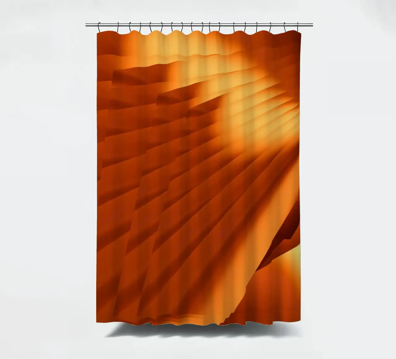 Abstraktes geometrisches Muster in Orange Duschvorhang von Something for you