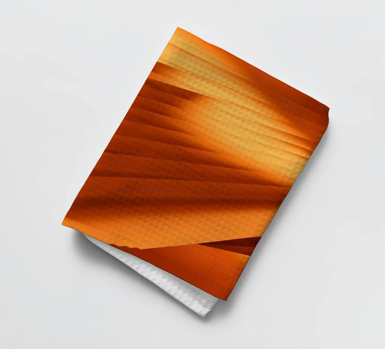 Abstract geometric pattern in orange tea towel by Something for you