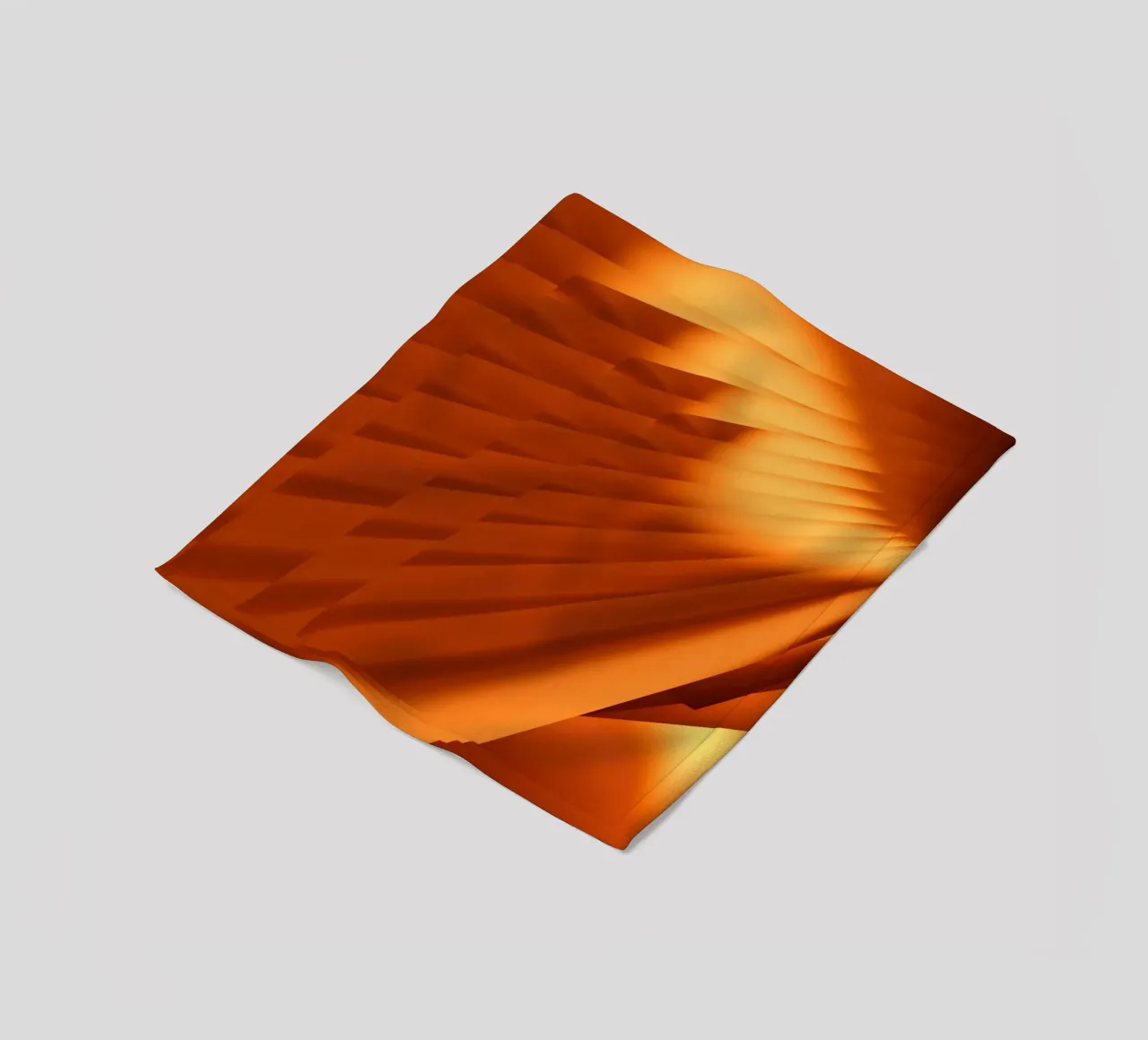 Abstraktes geometrisches Muster in Orange Fleecedecke von Something for you