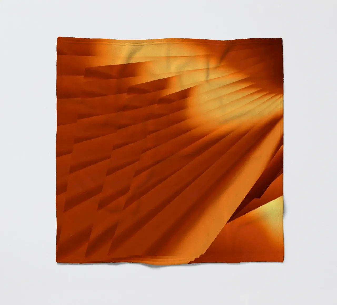 Abstraktes geometrisches Muster in Orange Fleecedecke von Something for you