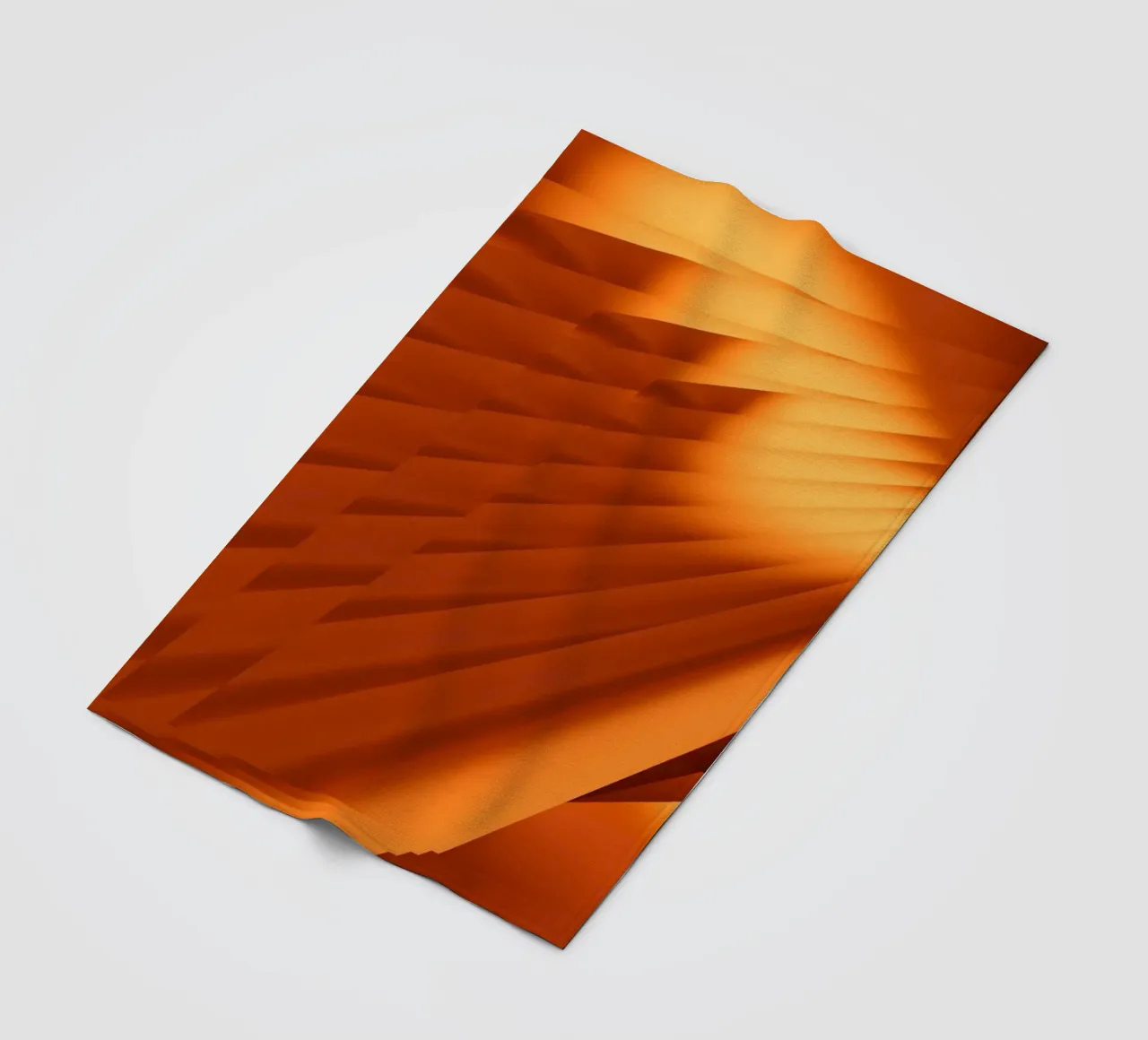 Abstraktes geometrisches Muster in Orange Fleecedecke von Something for you