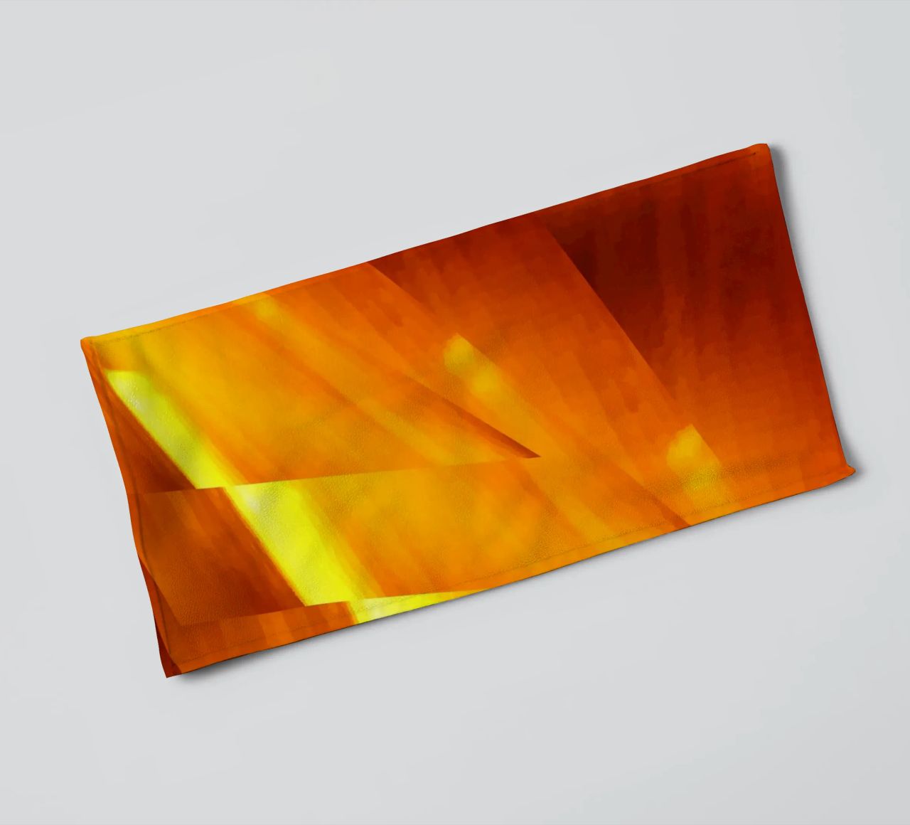 Abstract geometric pattern in yellow and orange towel by Something for you