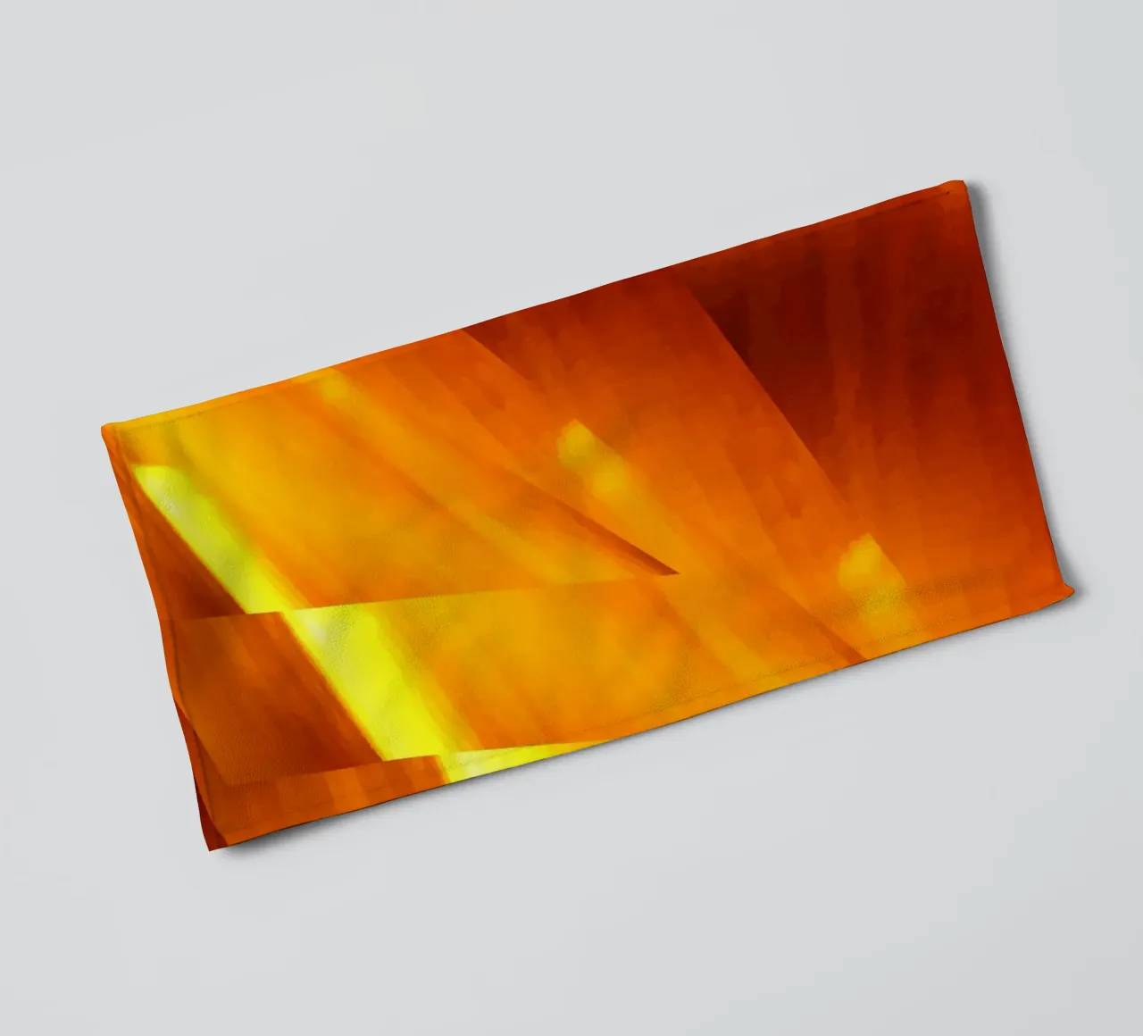 Motivo geometrico astratto in giallo e arancione asciugamano da bagno da Something for you