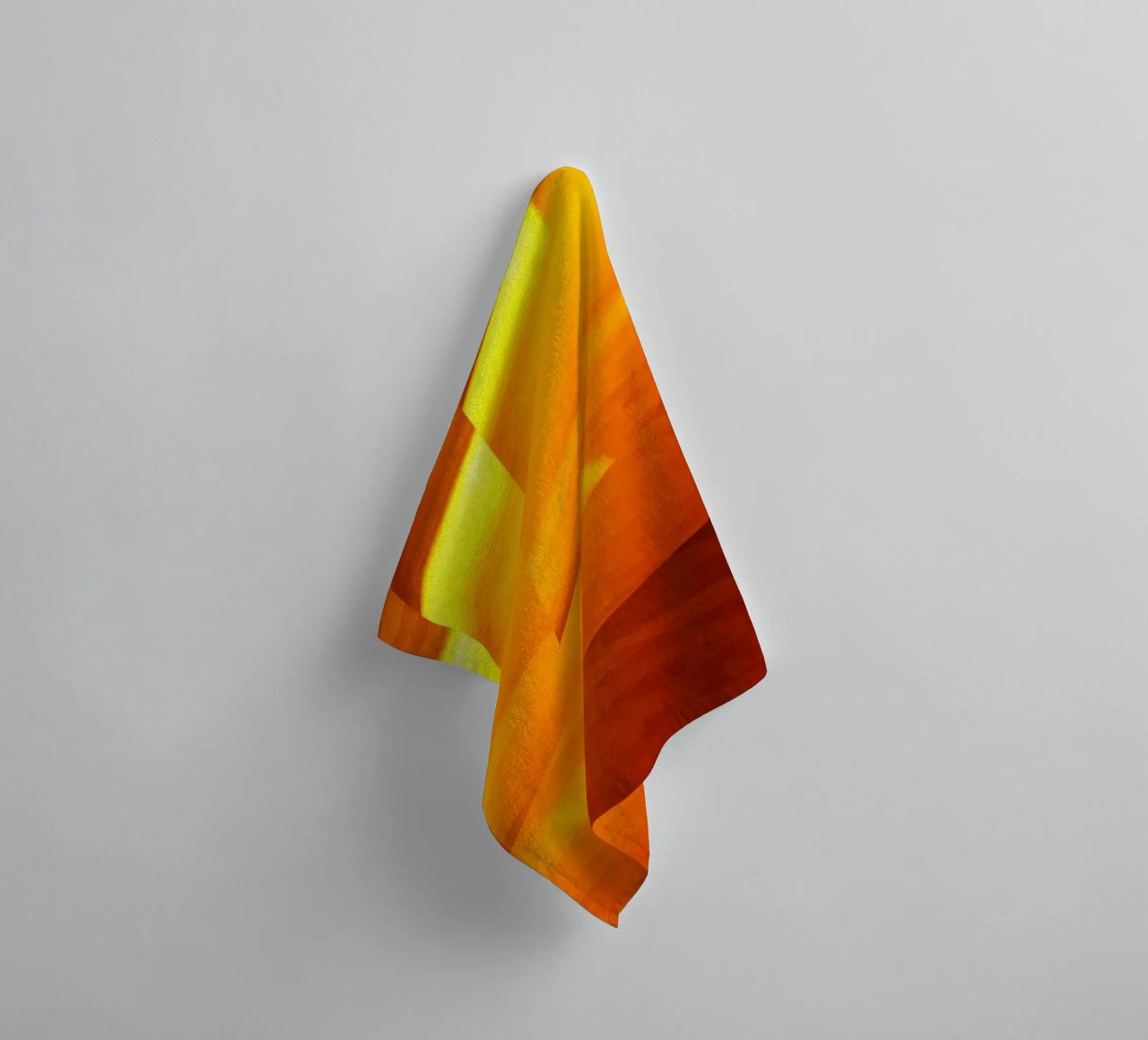 Abstract geometric pattern in yellow and orange towel by Something for you
