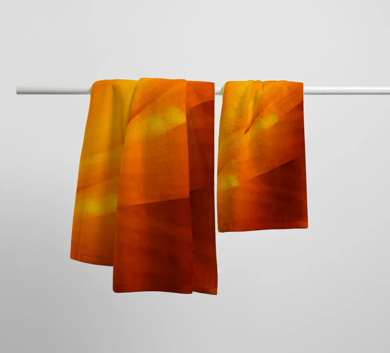Abstraktes geometrisches Muster in gelb und orange Handtuch von Something for you