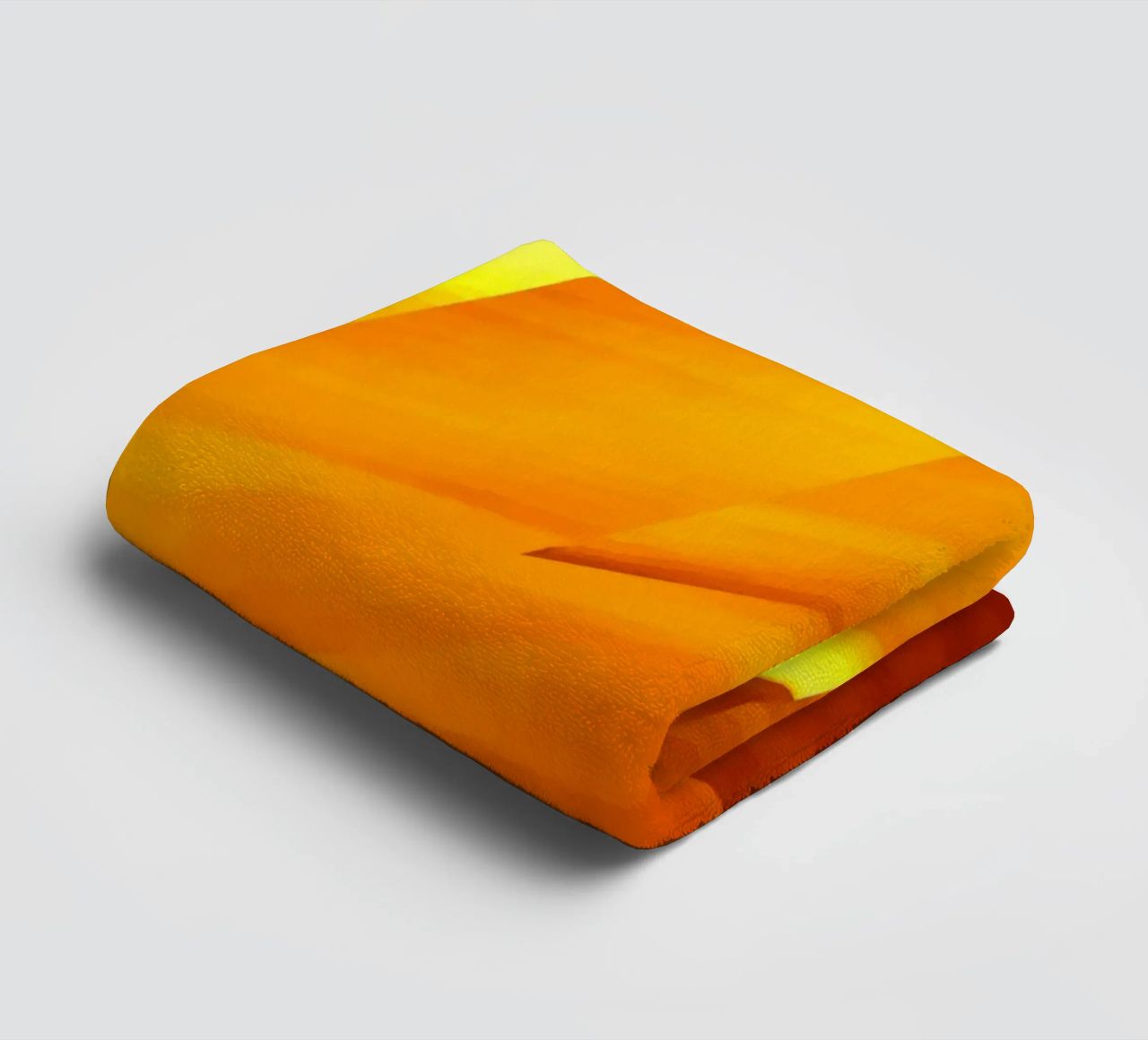 Abstract geometric pattern in yellow and orange towel by Something for you
