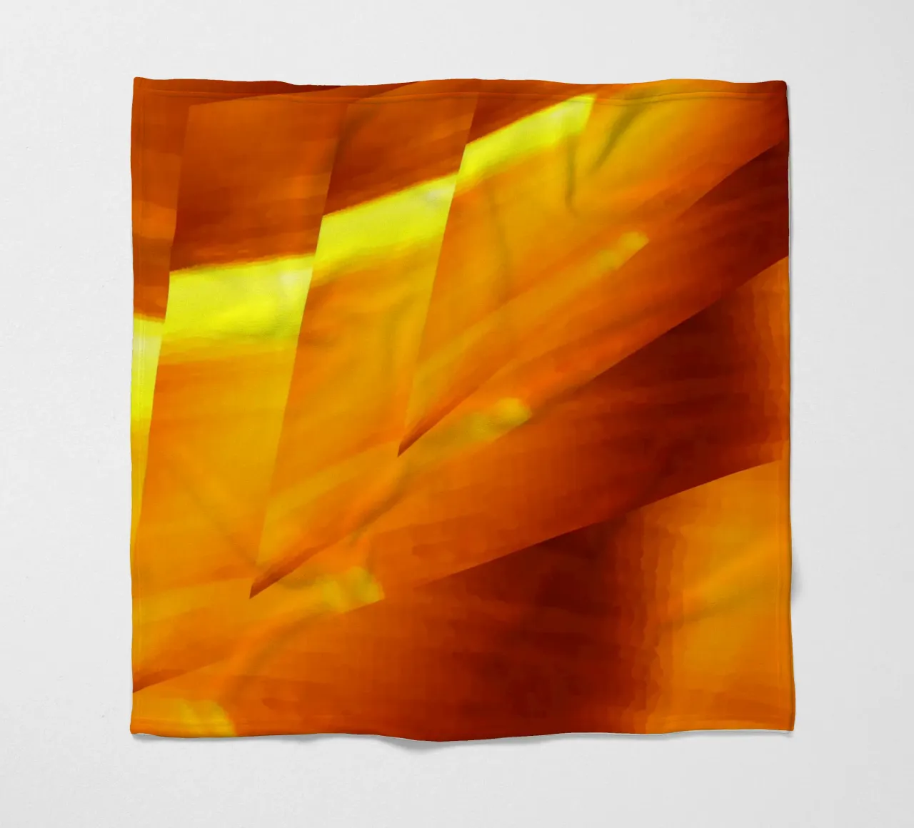 Motivo geometrico astratto in giallo e arancione coperta in pile da Something for you