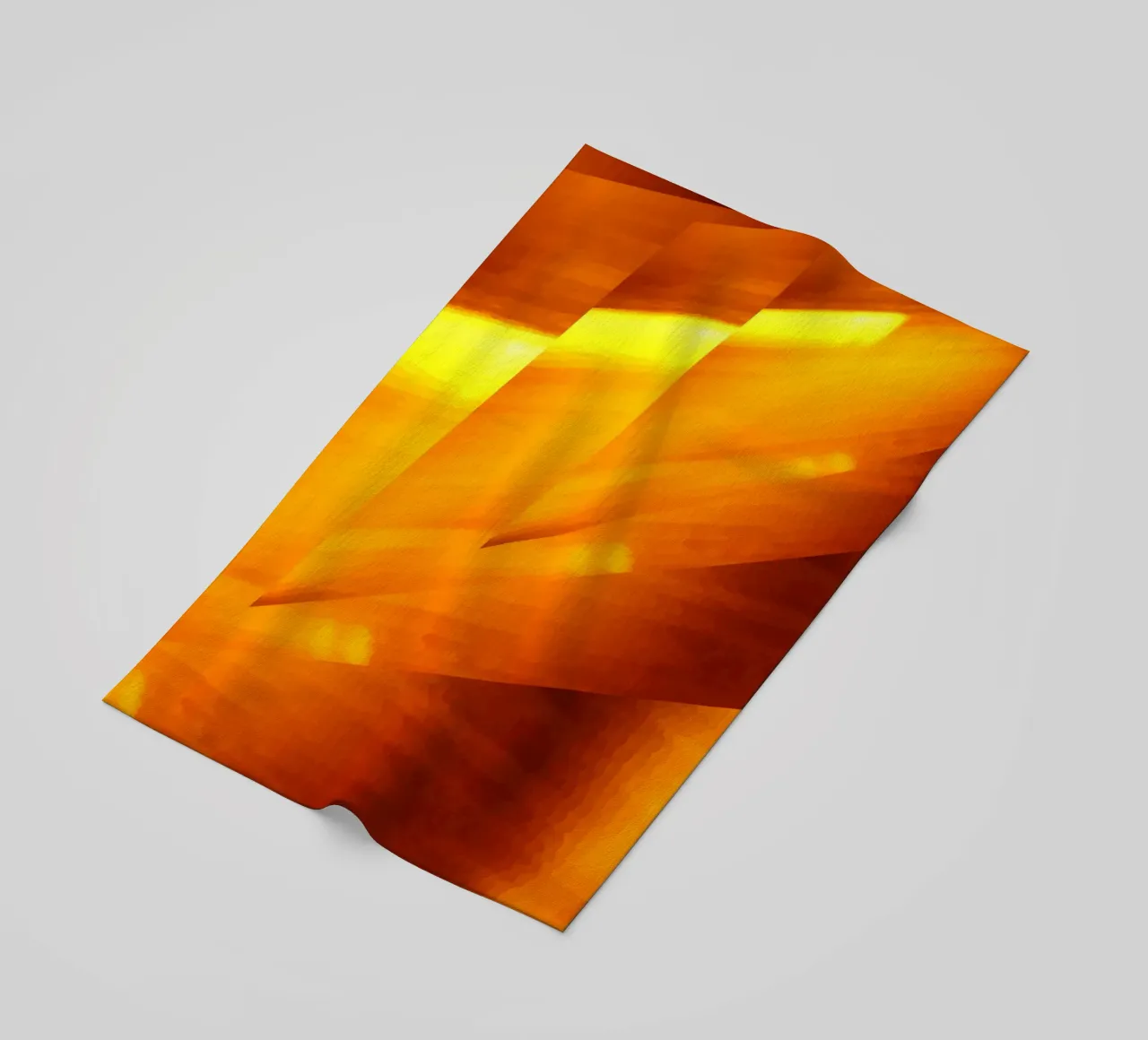 Abstract geometric pattern in yellow and orange beach towel by Something for you