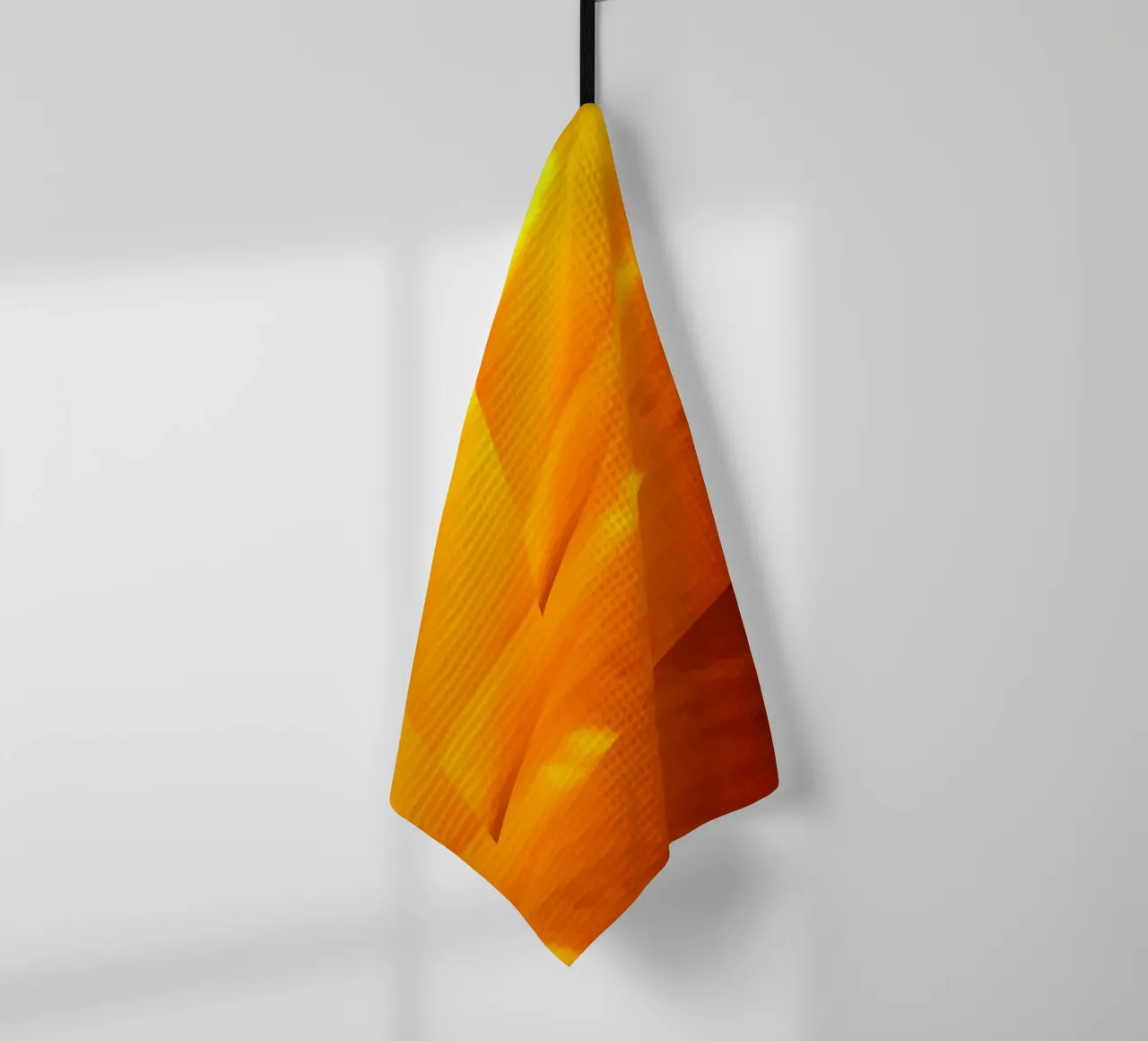 Motif géométrique abstrait en jaune et orange torchon de Something for you