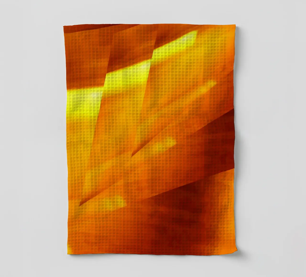 Motif géométrique abstrait en jaune et orange torchon de Something for you