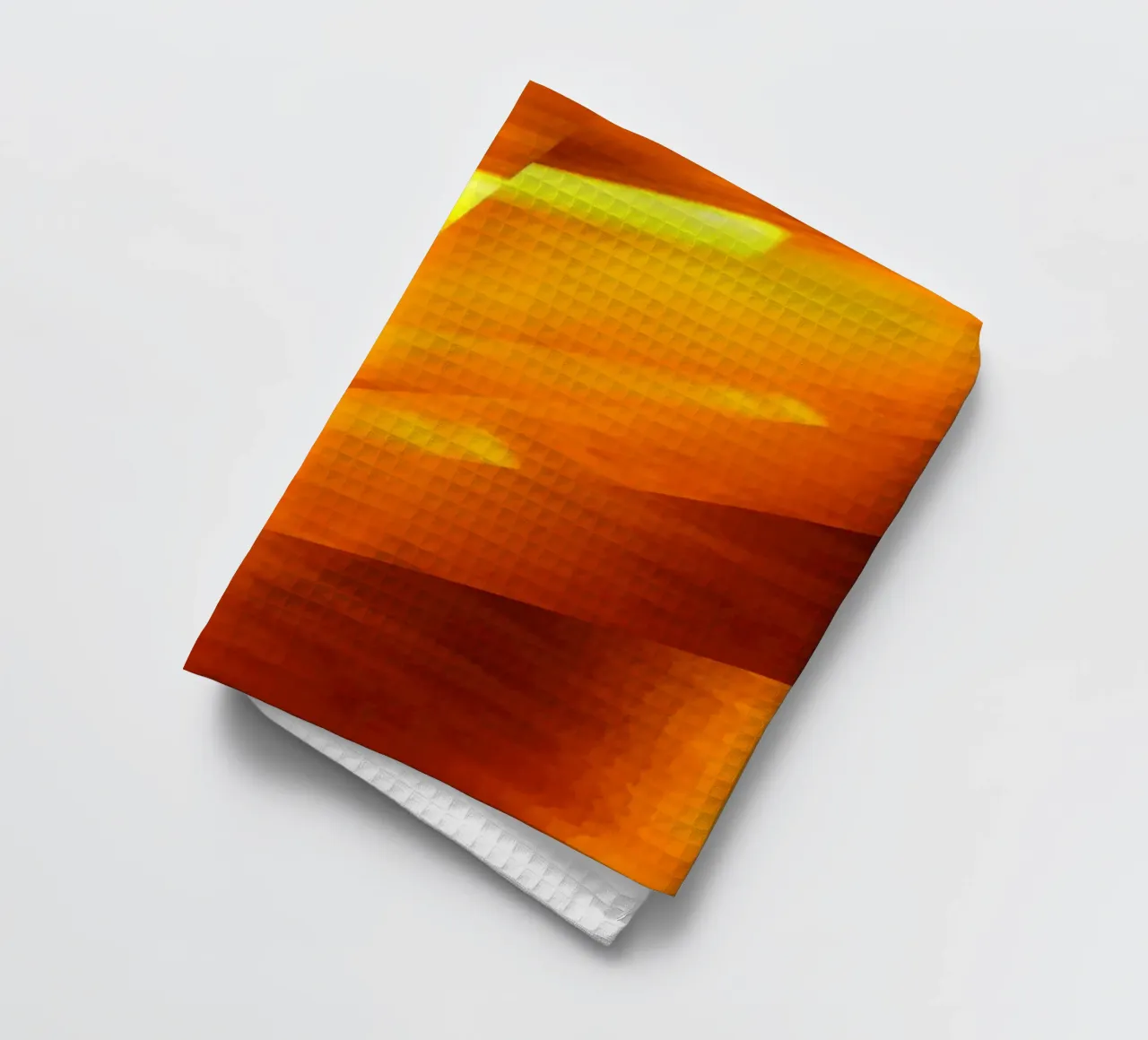 Motif géométrique abstrait en jaune et orange torchon de Something for you