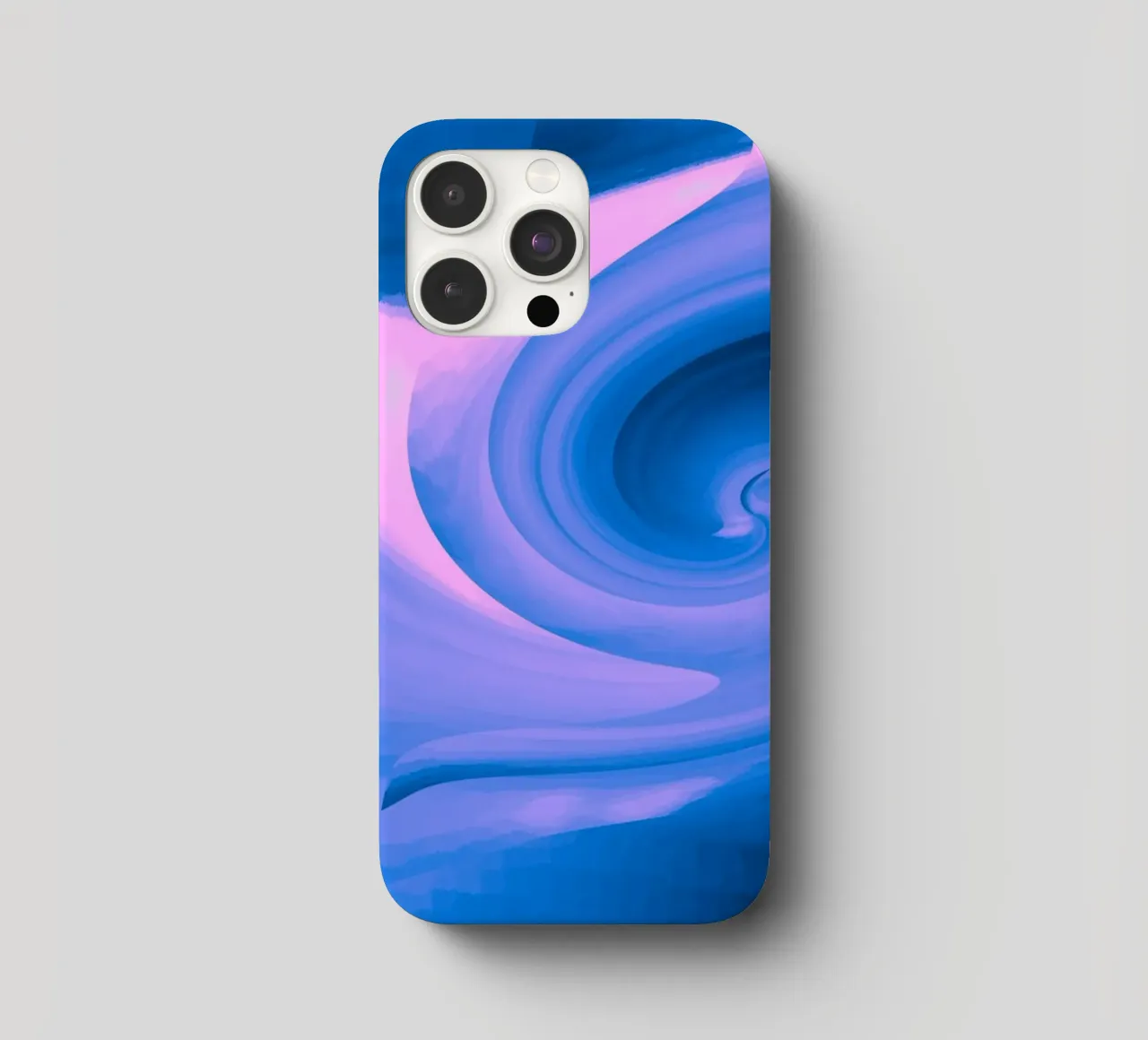 Abstract circular twisted pattern in blue and pink iphone case by Something for you