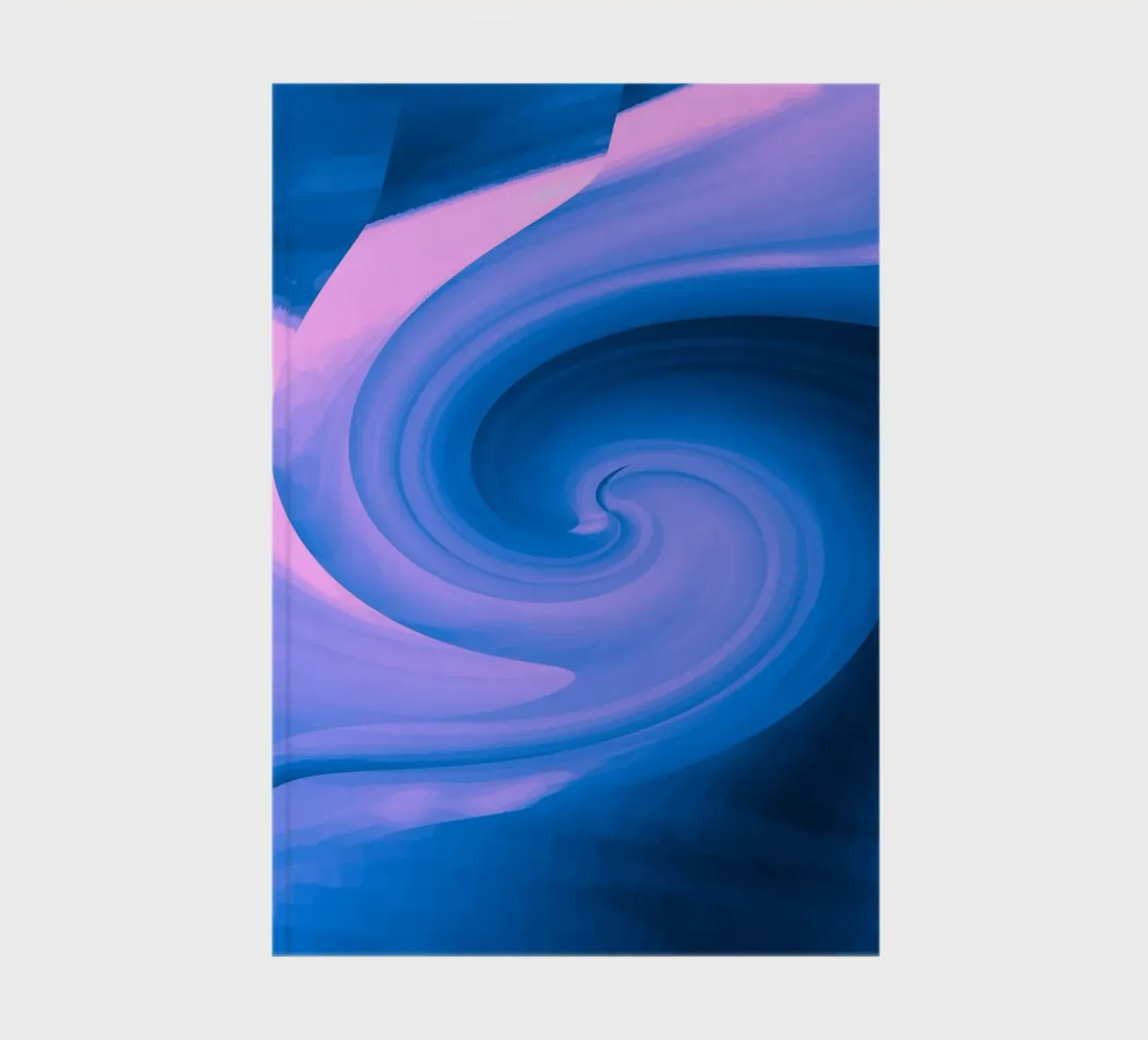 Motif circulaire abstrait torsadé en bleu et rose carnet de notes de Something for you
