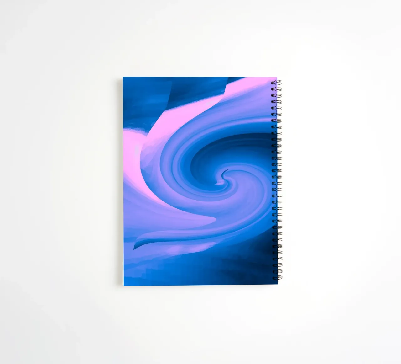 Abstraktes kreisförmiges gedrehtes Muster in blau und pink Ringbuch von Something for you