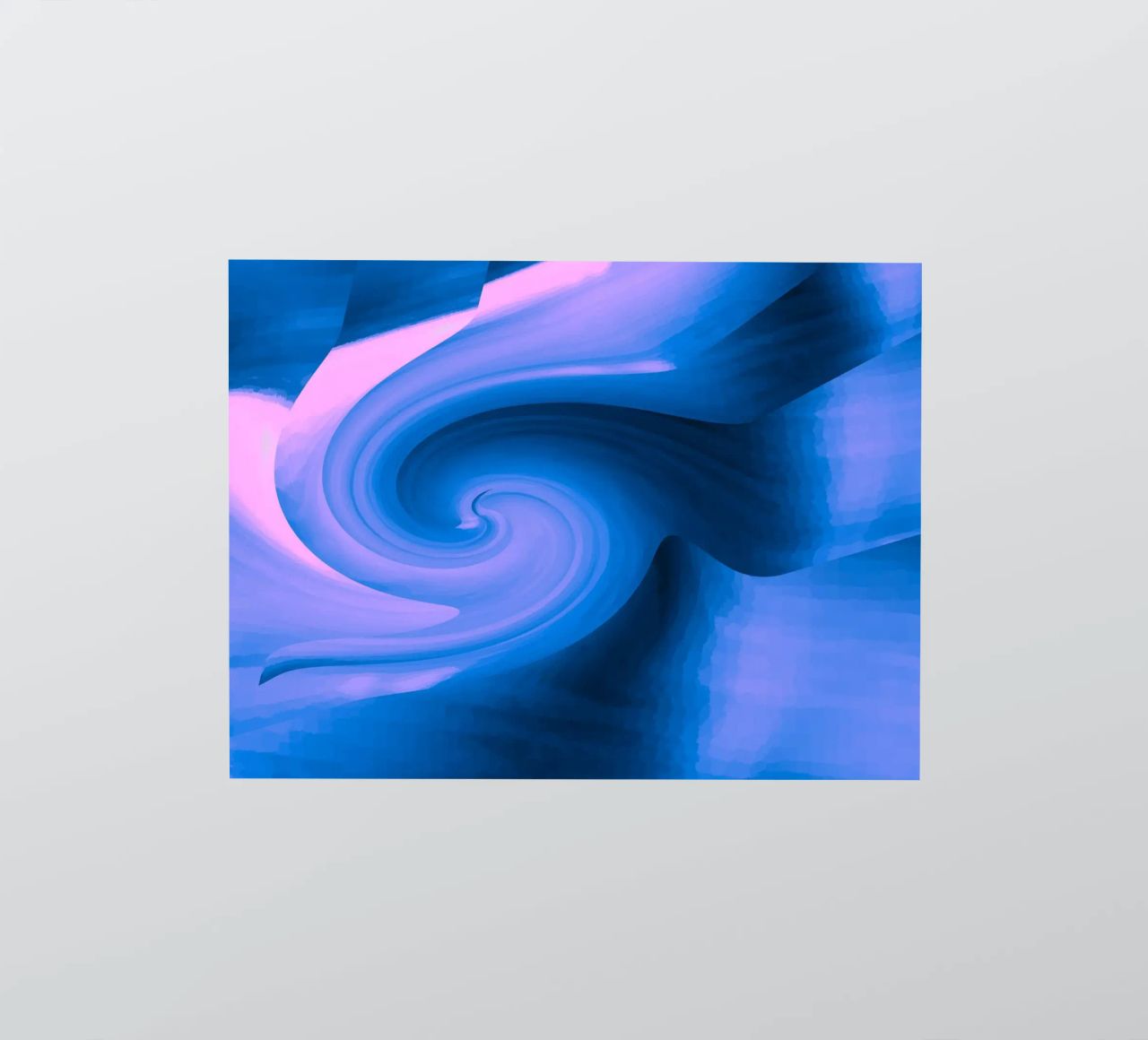 Motivo astratto circolare attorcigliato in blu e rosa adesivo da Something for you