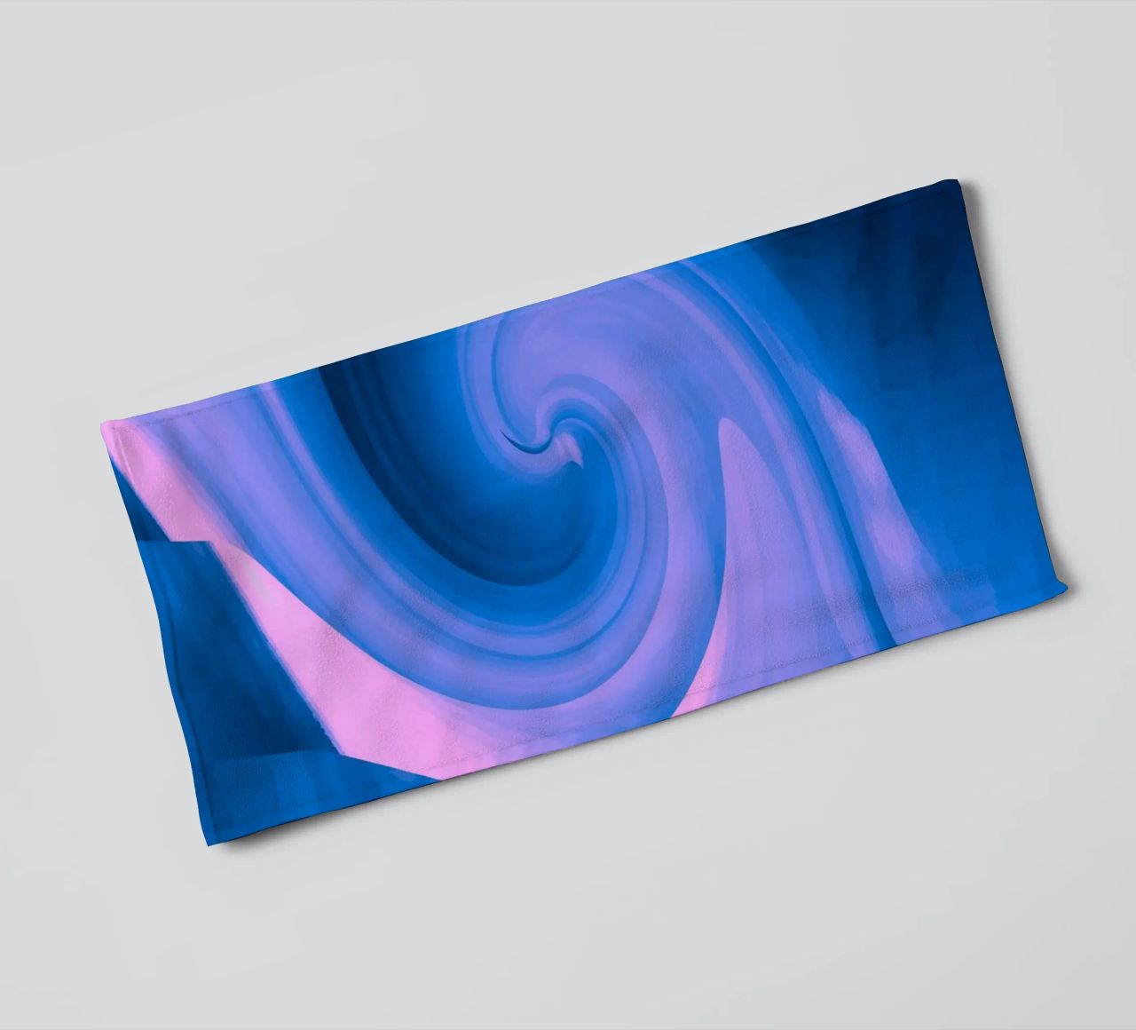 Abstract circular twisted pattern in blue and pink towel by Something for you