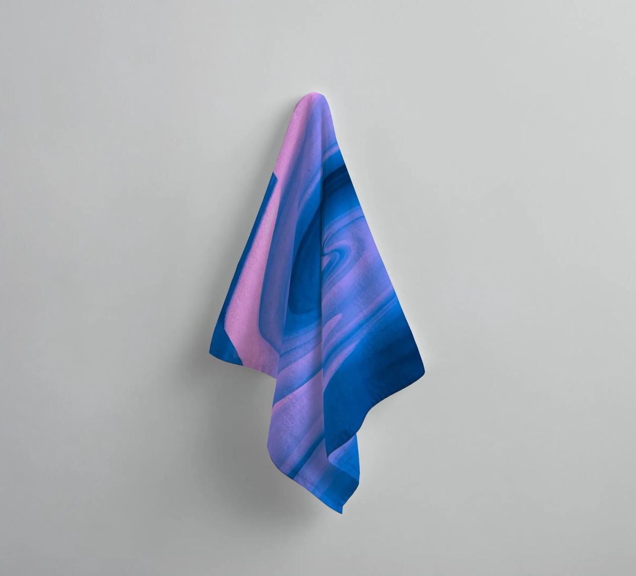 Abstract circular twisted pattern in blue and pink towel by Something for you