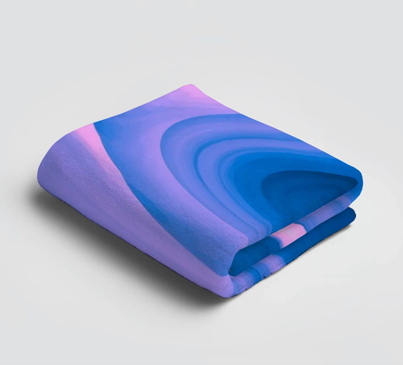 Abstract circular twisted pattern in blue and pink towel by Something for you