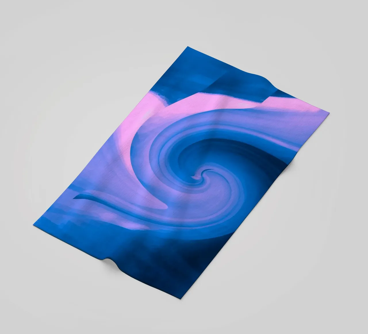Abstract circular twisted pattern in blue and pink beach towel by Something for you