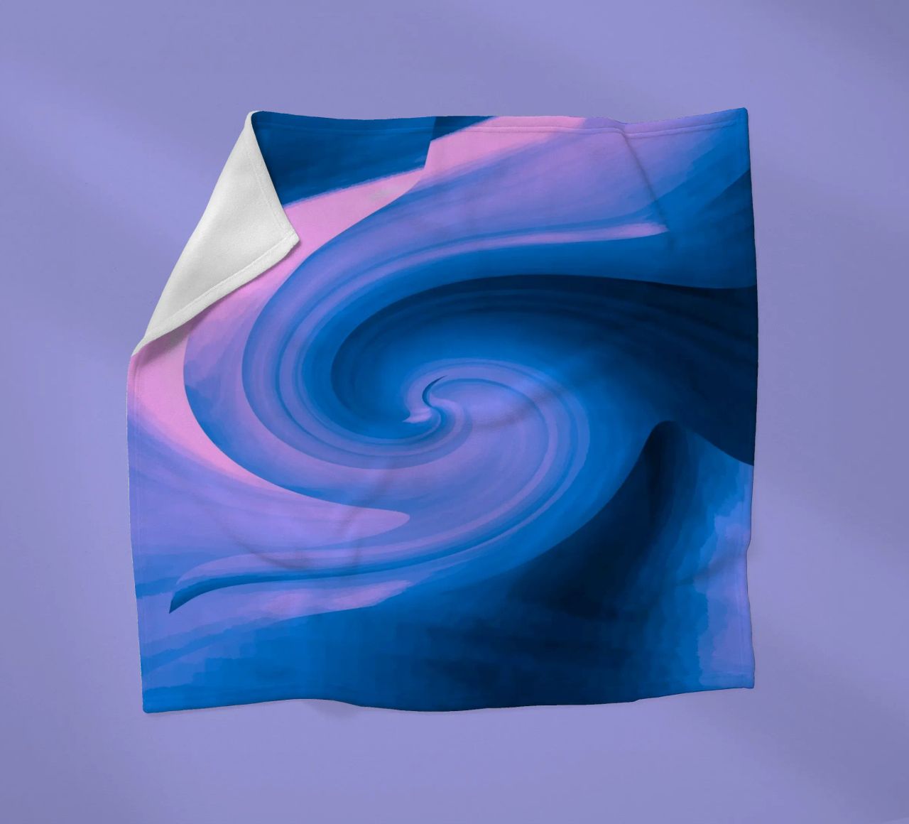 Abstraktes kreisförmiges gedrehtes Muster in blau und pink Fleecedecke von Something for you