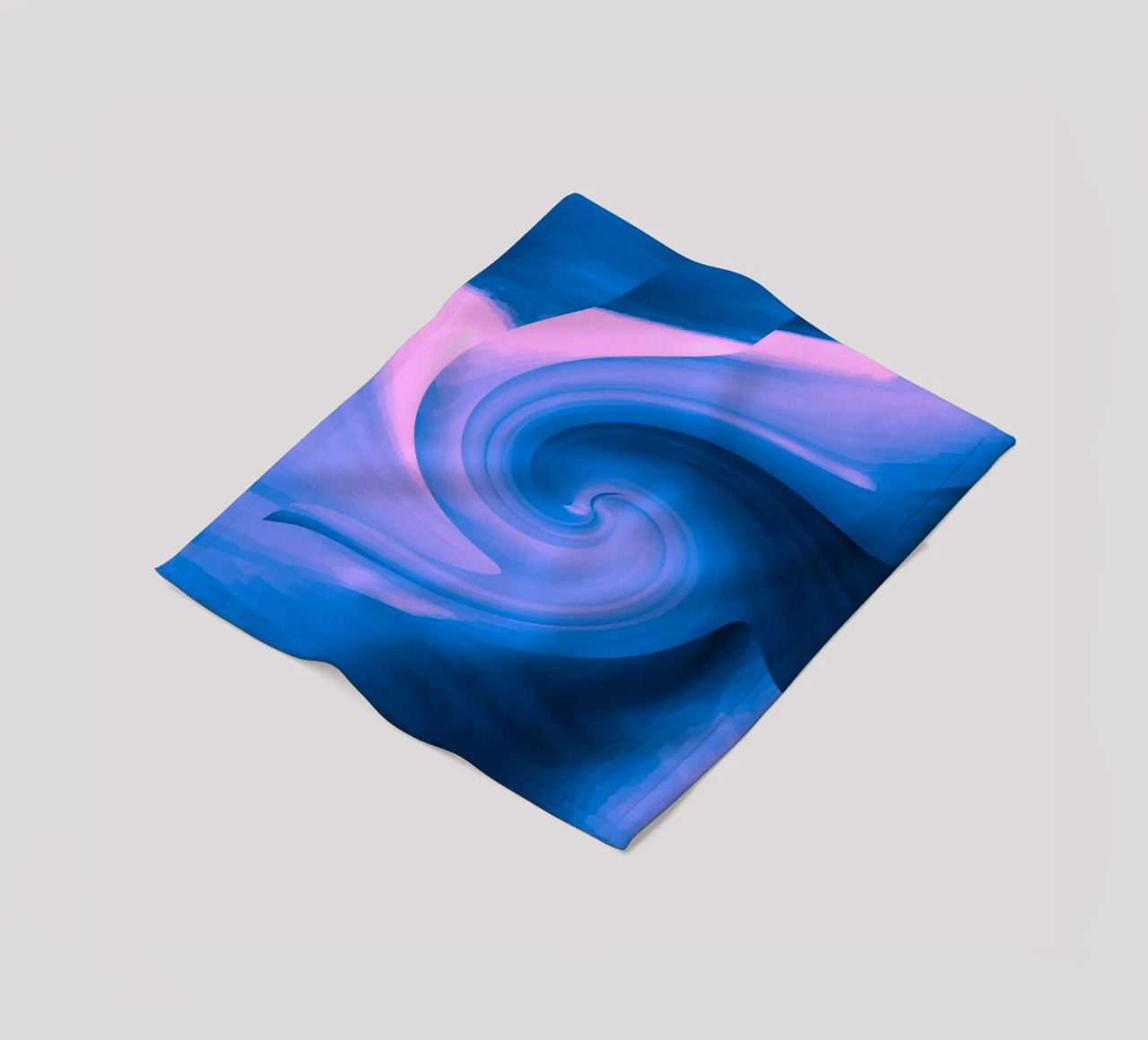 Abstraktes kreisförmiges gedrehtes Muster in blau und pink Fleecedecke von Something for you