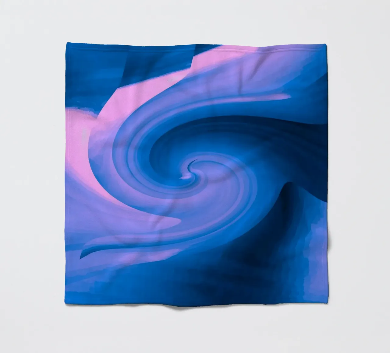 Motif circulaire abstrait torsadé en bleu et rose plaid polaire de Something for you