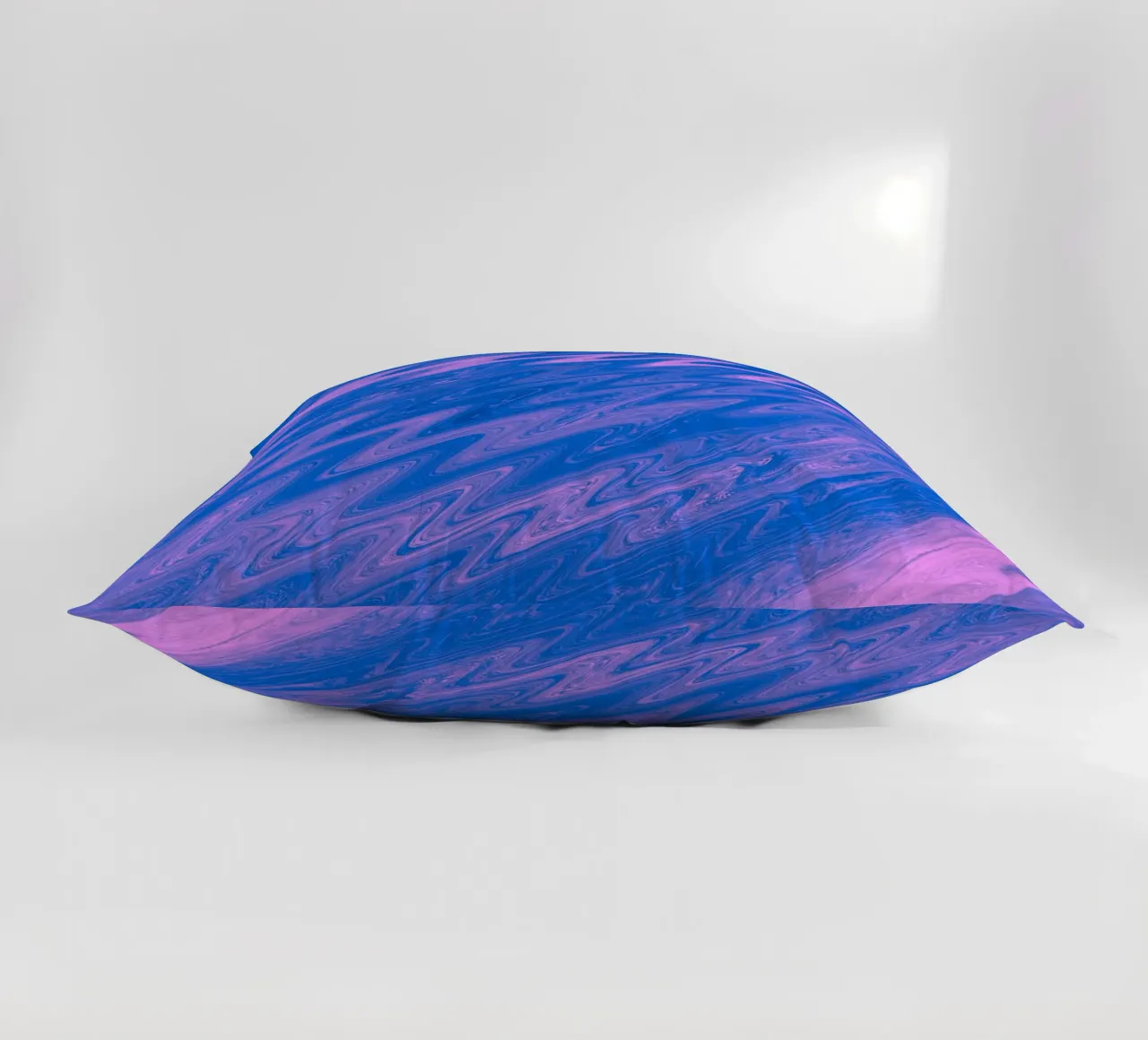 Abstract zig zag pattern in blue and pink decorative cushion by Something for you