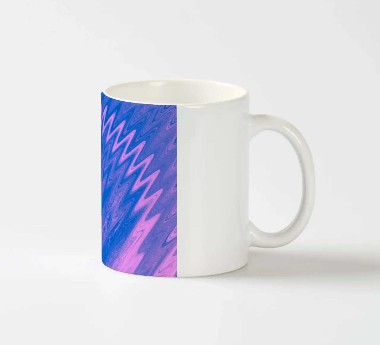 Motivo astratto a zig zag in blu e rosa tazza in ceramica da Something for you