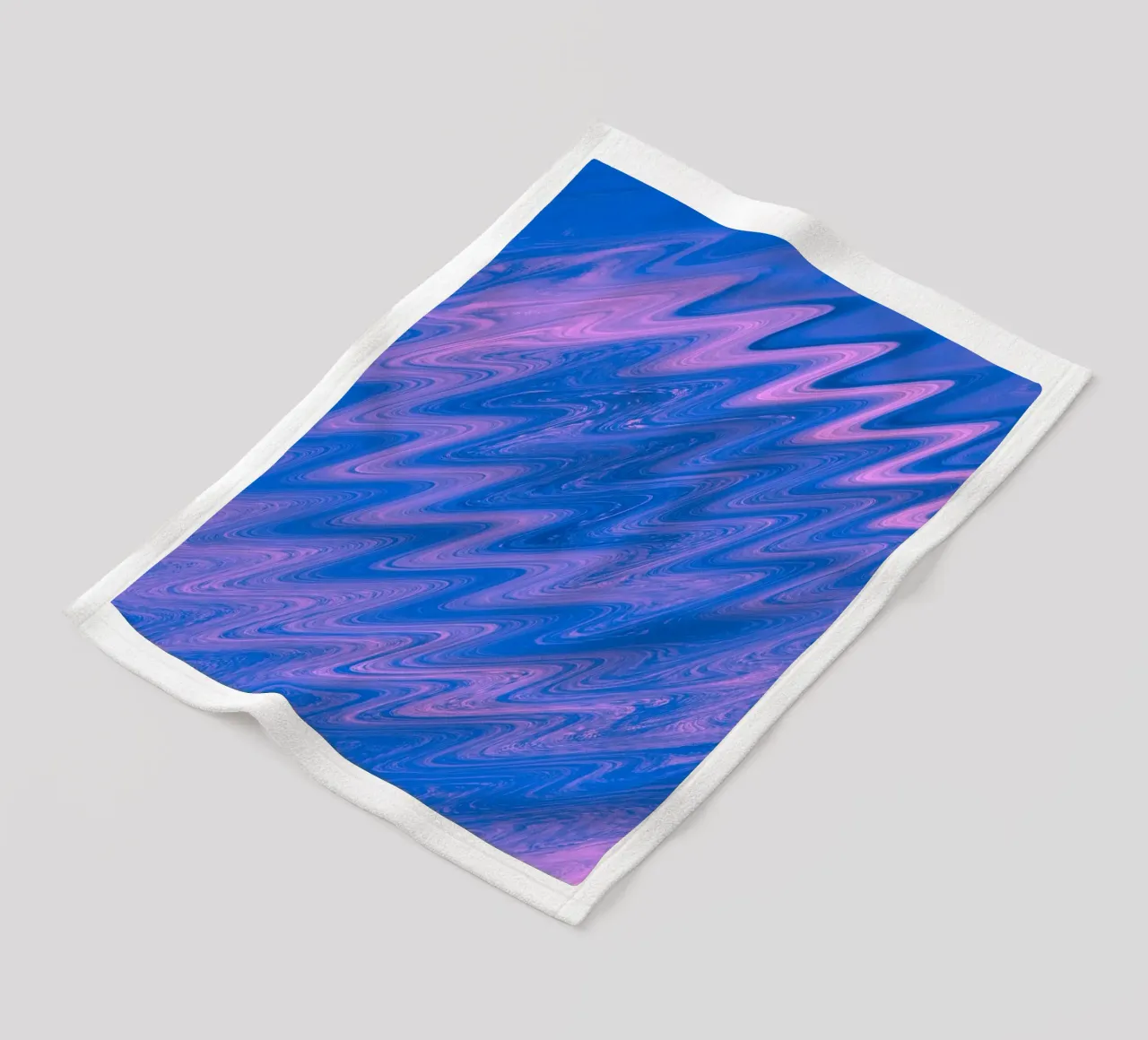 Abstract zig zag pattern in blue and pink fleece blanket by Something for you