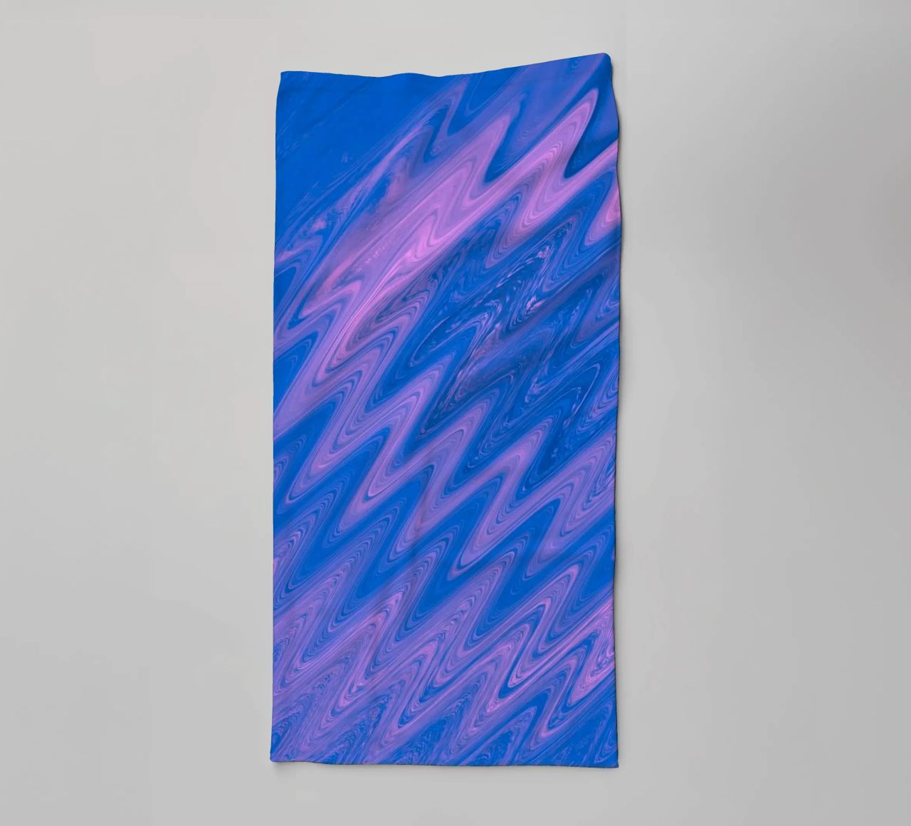 Abstract zig zag pattern in blue and pink towel by Something for you