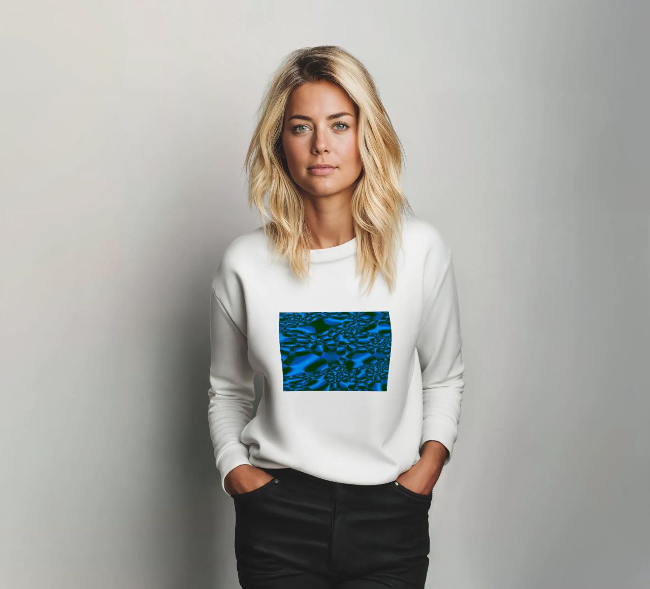 Motivo geometrico astratto 3D in blu e nero felpa da Something for you